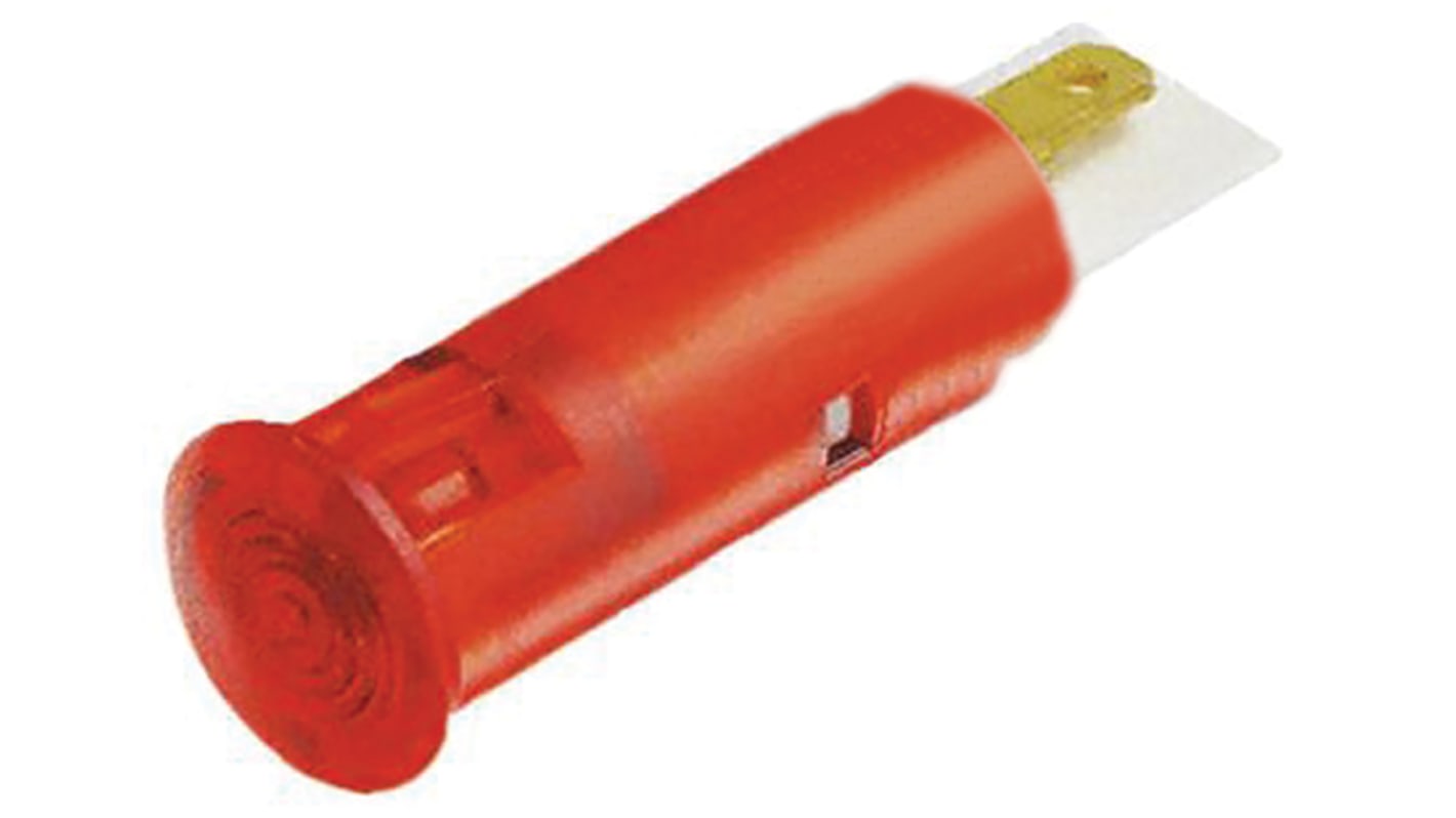 Signal Construct Red Panel Mount Indicator, 12 → 14V, 6mm Mounting Hole Size, Solder Tab Termination