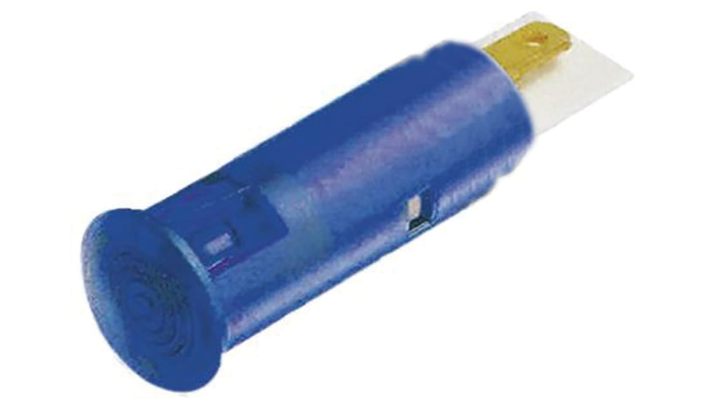 Signal Construct Blue Panel Mount Indicator, 12 → 14V, 6mm Mounting Hole Size, Solder Tab Termination