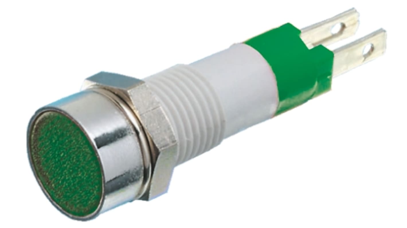 Signal Construct Green Panel Mount Indicator, 12 → 14V, 8mm Mounting Hole Size