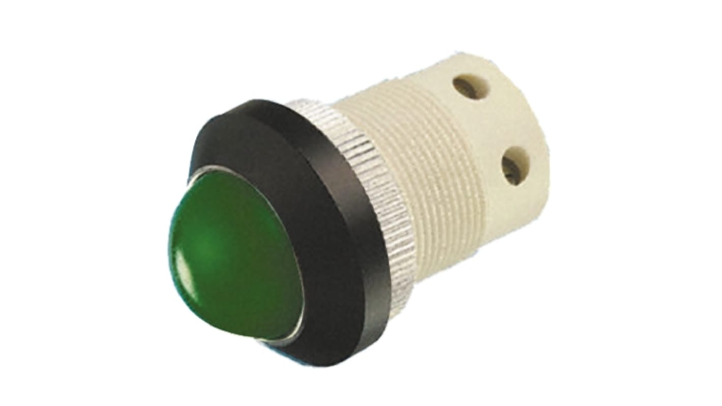 Indicador LED Signal Construct, Verde, lente prominente, marco Negro, Ø montaje 22mm, 24 → 28V, 20mA