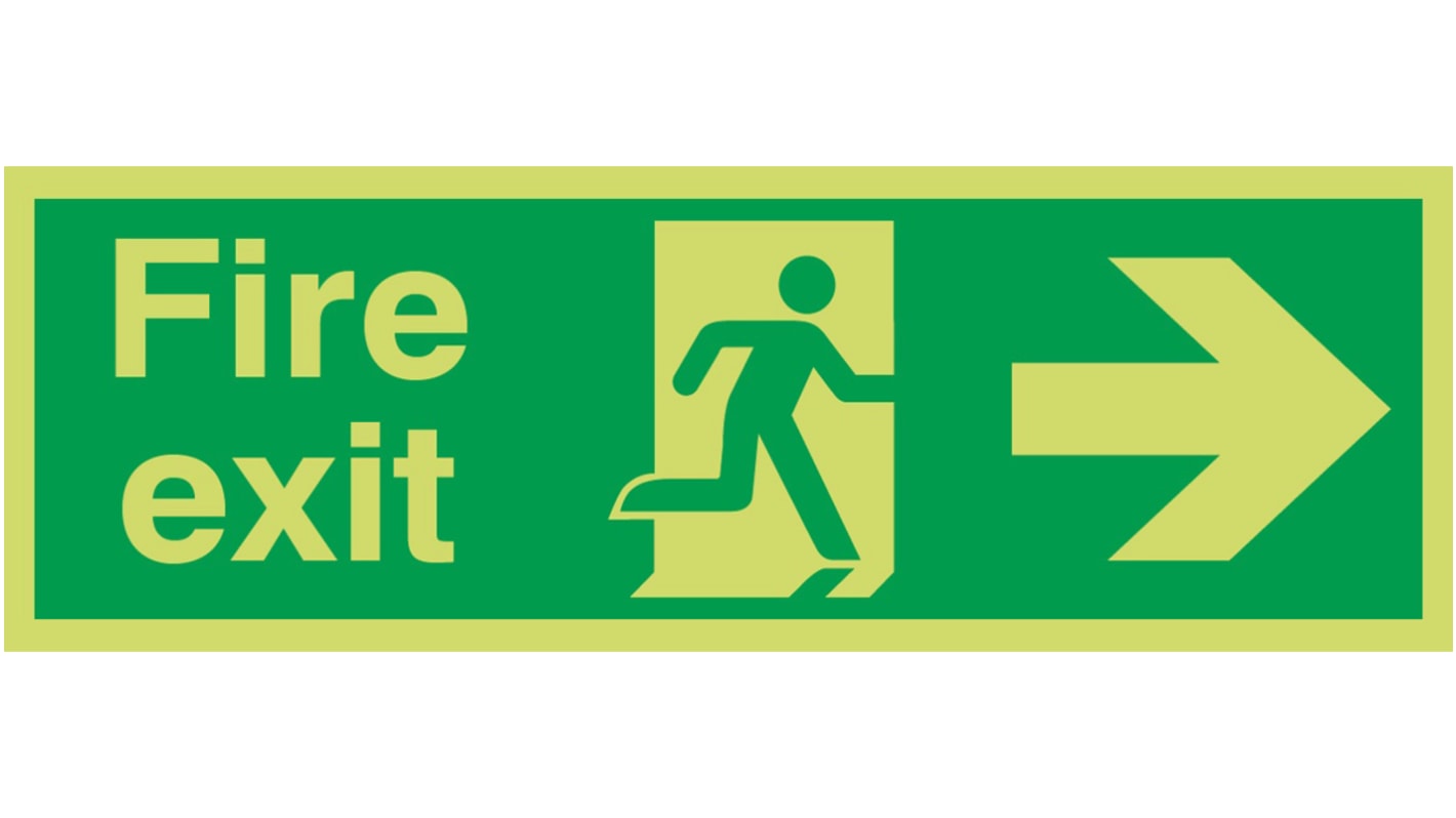 PET Fire Extinguisher, Fire Exit, English, Exit Sign