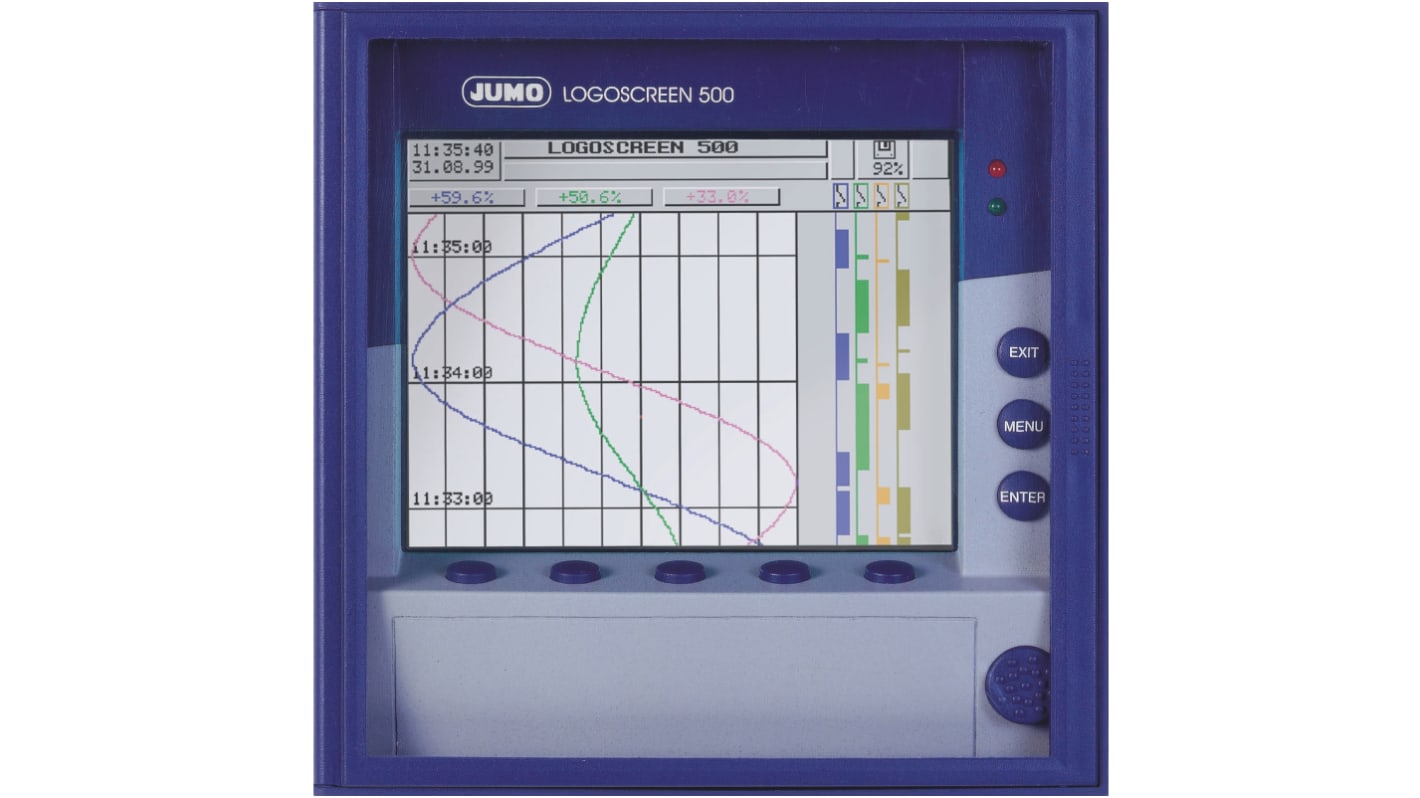 Jumo 70/00470066, 6-Kanal Kurvenschreiber für Strom, Spannung, Widerstand, Temperatur