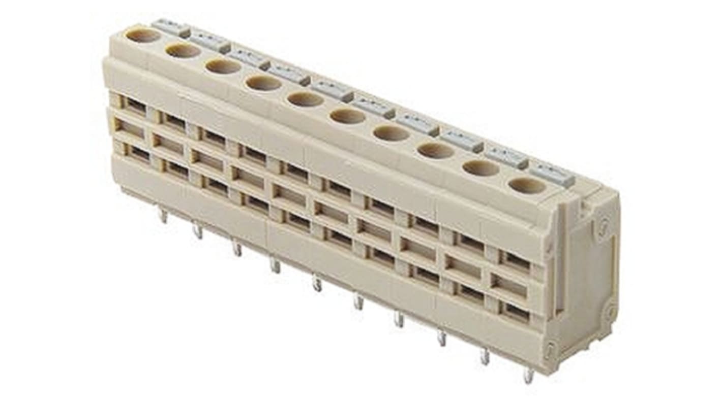 NEUTRAL ML-800-S1V Series PCB Terminal Block, 10-Contact, 5mm Pitch, Through Hole Mount, 2-Row, Solder Termination