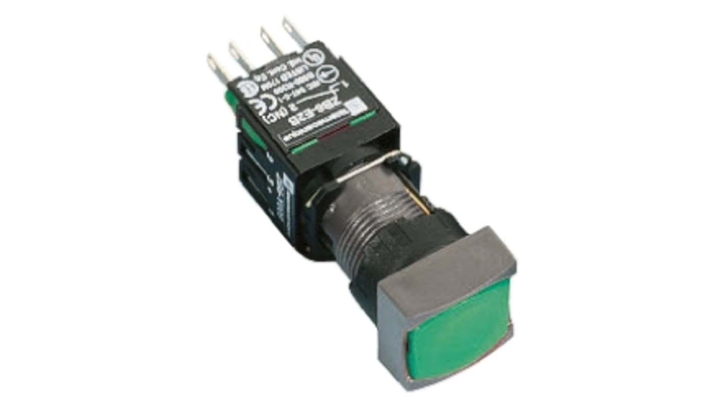 Schneider Electric プッシュボタン, パネルマウント, SPST, XB6DF3B1B