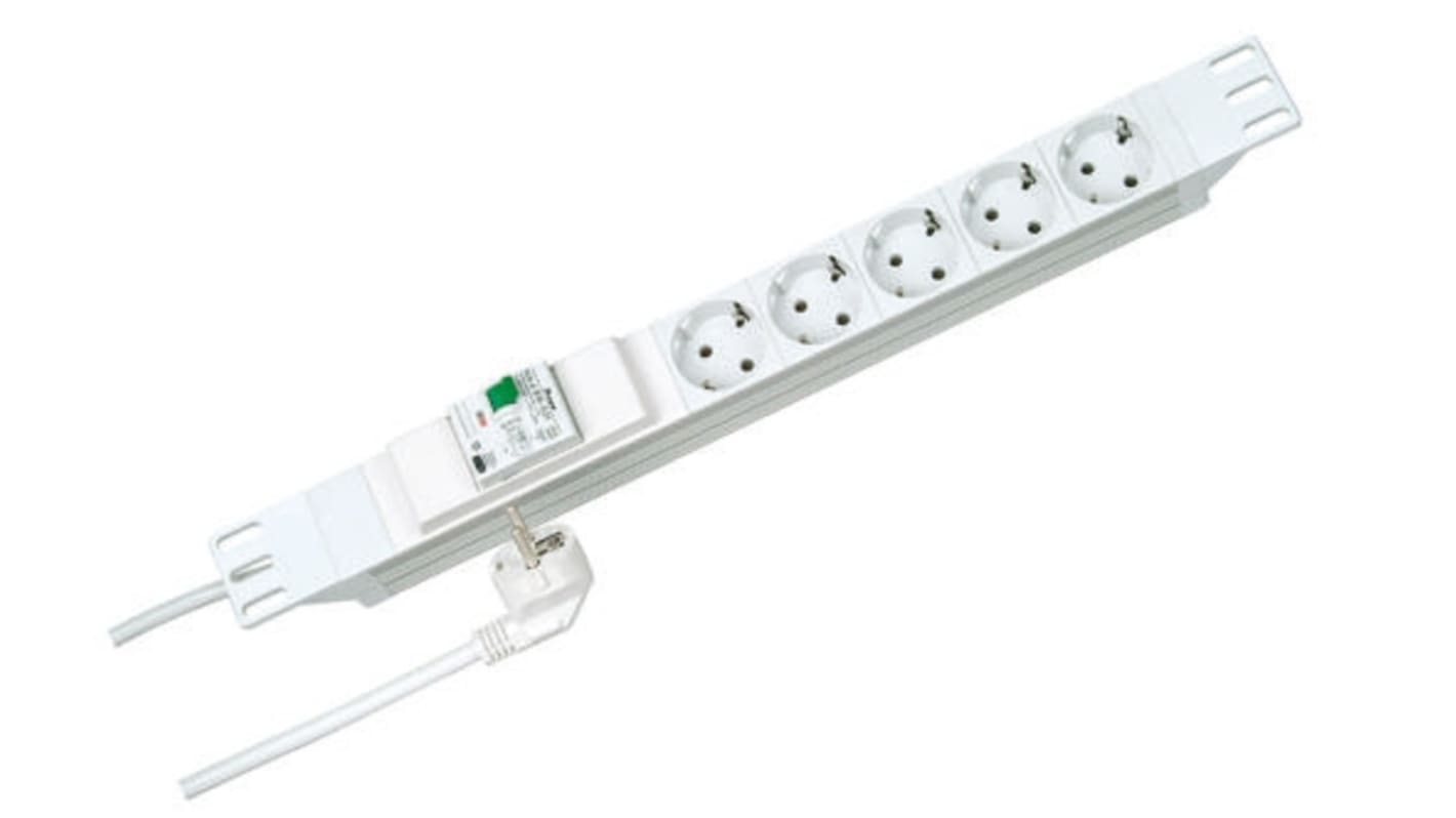 Hosszabbító vezeték 2m,5 Socket ,Unwound Current Rating 16A,250 V AC F típusú – német Schuko Igen