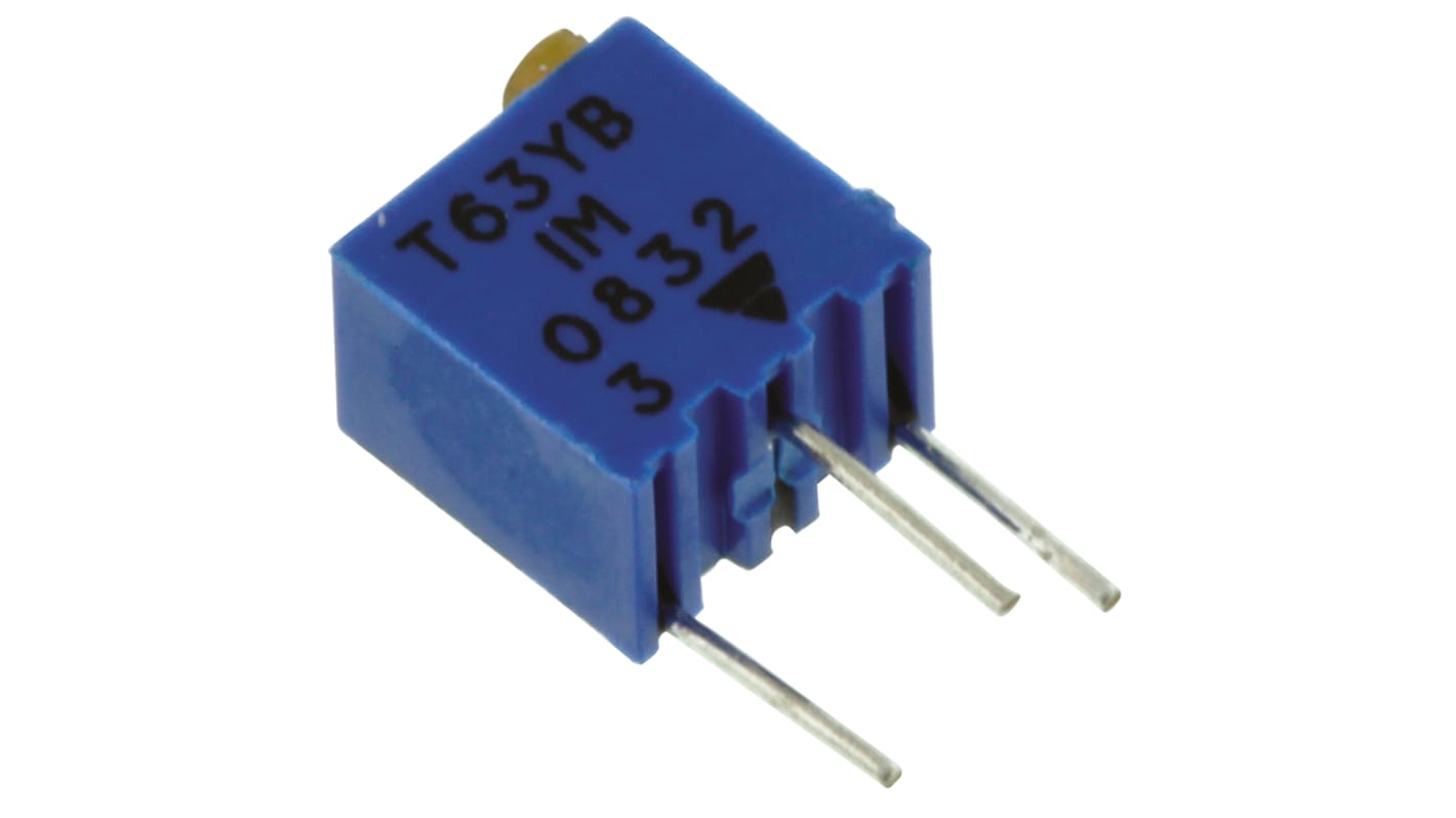 Vishay T63 14-Gang THT Trimmer-Potentiometer, Einstellung von oben, 1MΩ, ±10%, 0.06W, Pin, L. 6.8mm