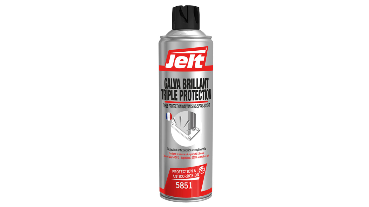 Peinture galvanisation Jelt GALVA BRILLANT TRIPLE PROTECTION, Gris Brillant, 650/400ml