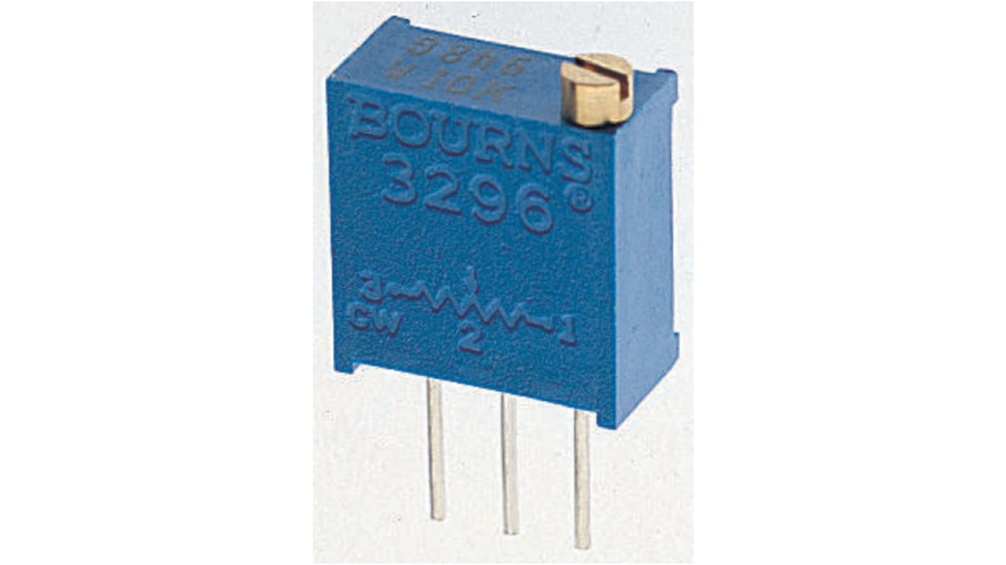 250kΩ, Through Hole Trimmer Potentiometer 0.5W Top Adjust Bourns, 3296