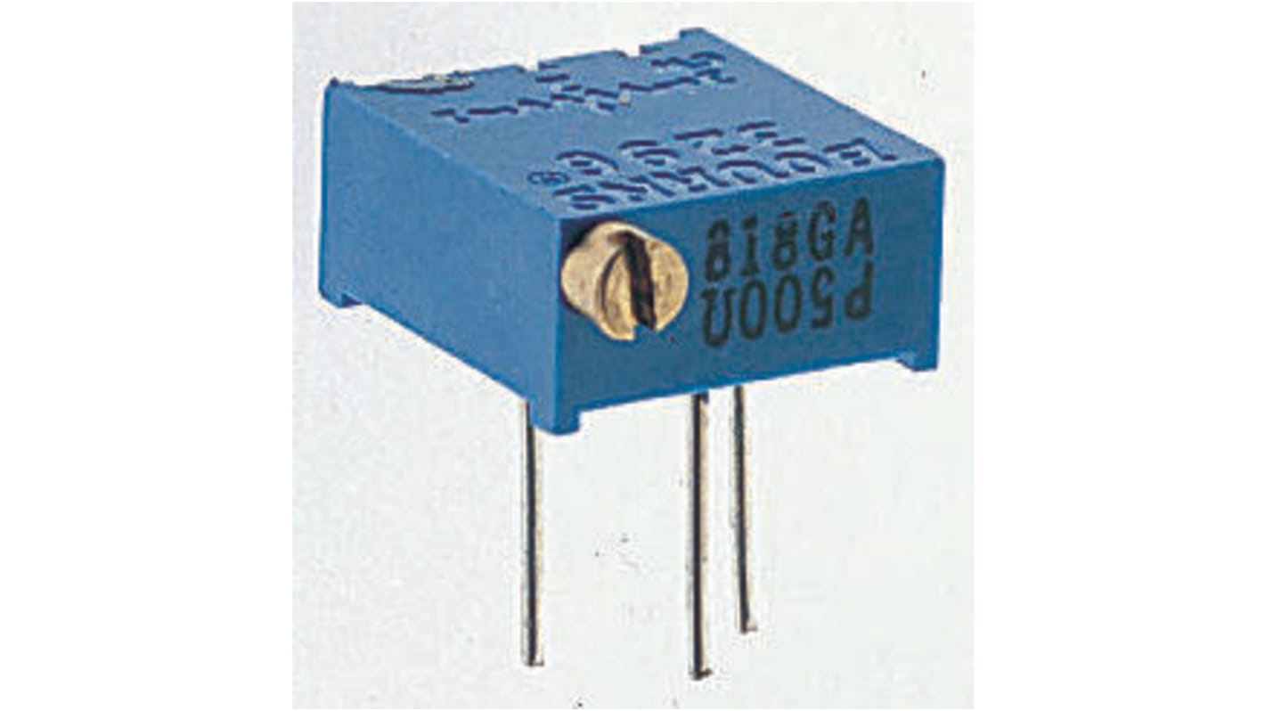 Bourns 3296 25-Gang THT Trimmer-Potentiometer, Seitliche Einstellung, 20kΩ, ±10%, 0.5W, Pin, L. 9.53mm