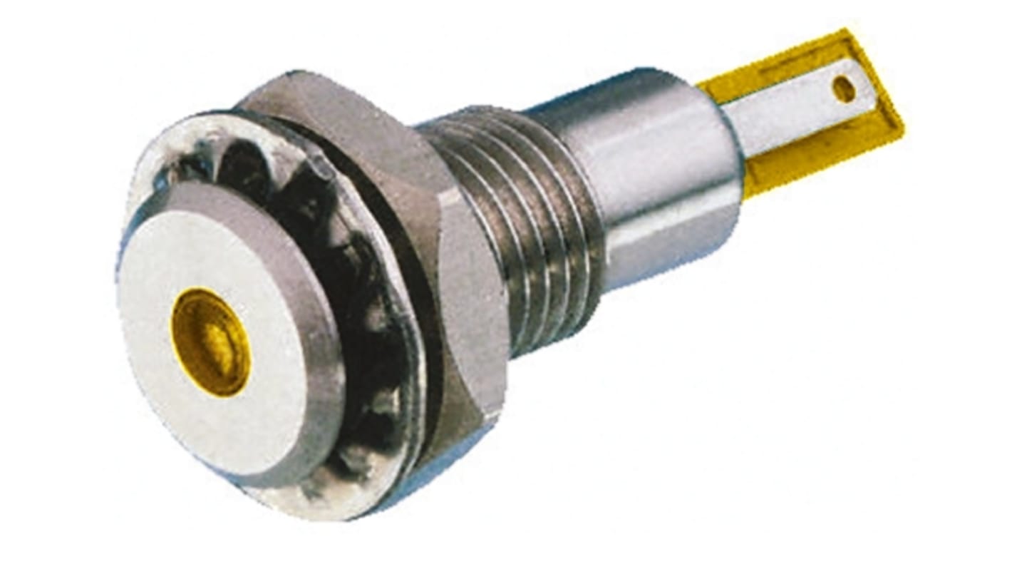 Bulgin パイロットランプ, 12V dc, 黄, 実装ホールサイズ:12.2mm, DX0505/YL/12