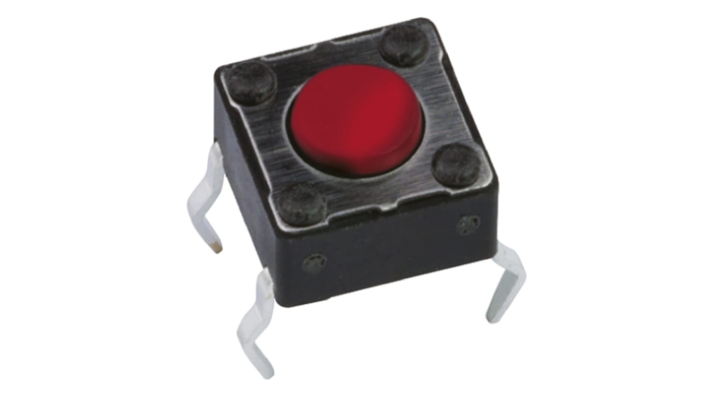 Interrupteur tactile APEM, SPST, 6 x 6 x 4.3mm, Bouton