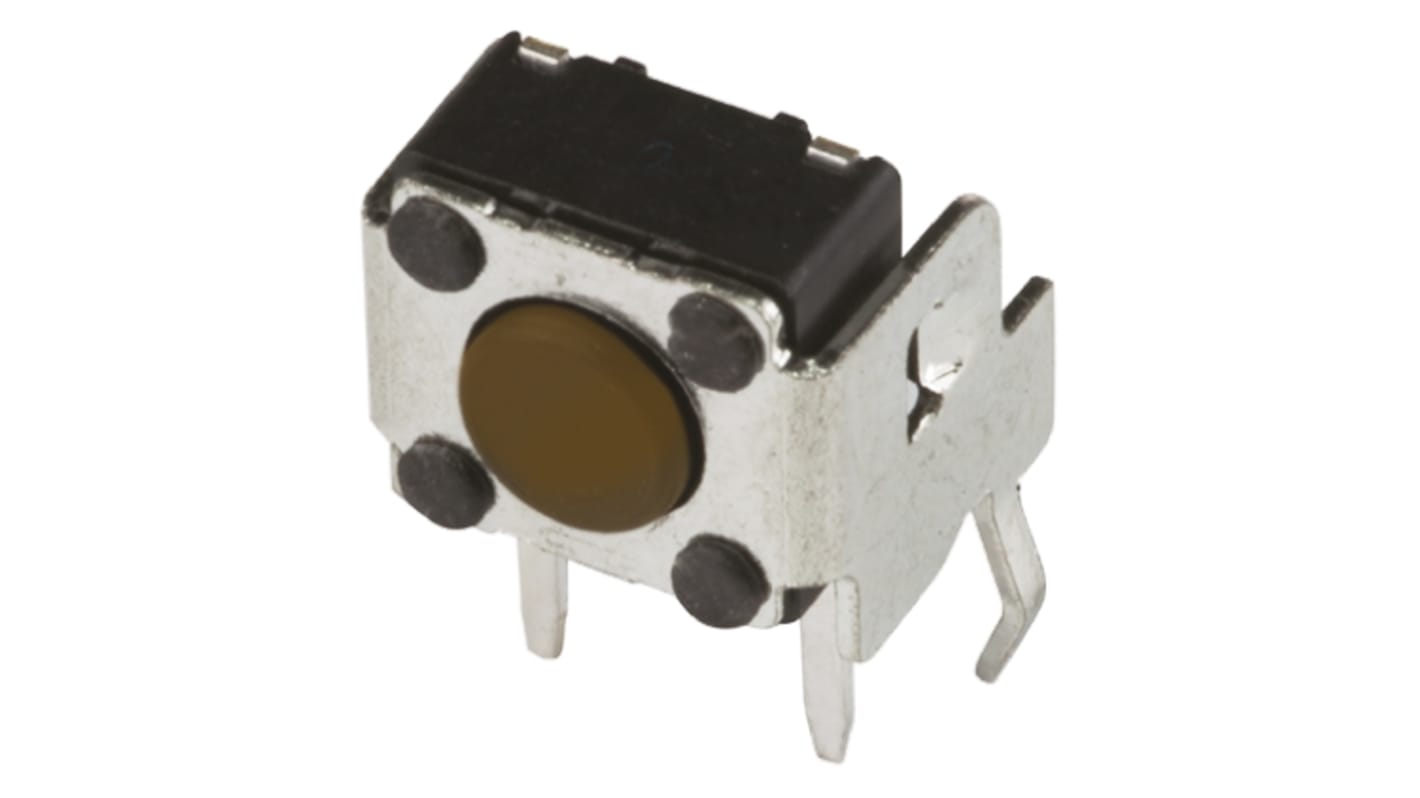 Brown Button Tactile Switch, SPST 50 mA @ 12 V dc 1.3mm