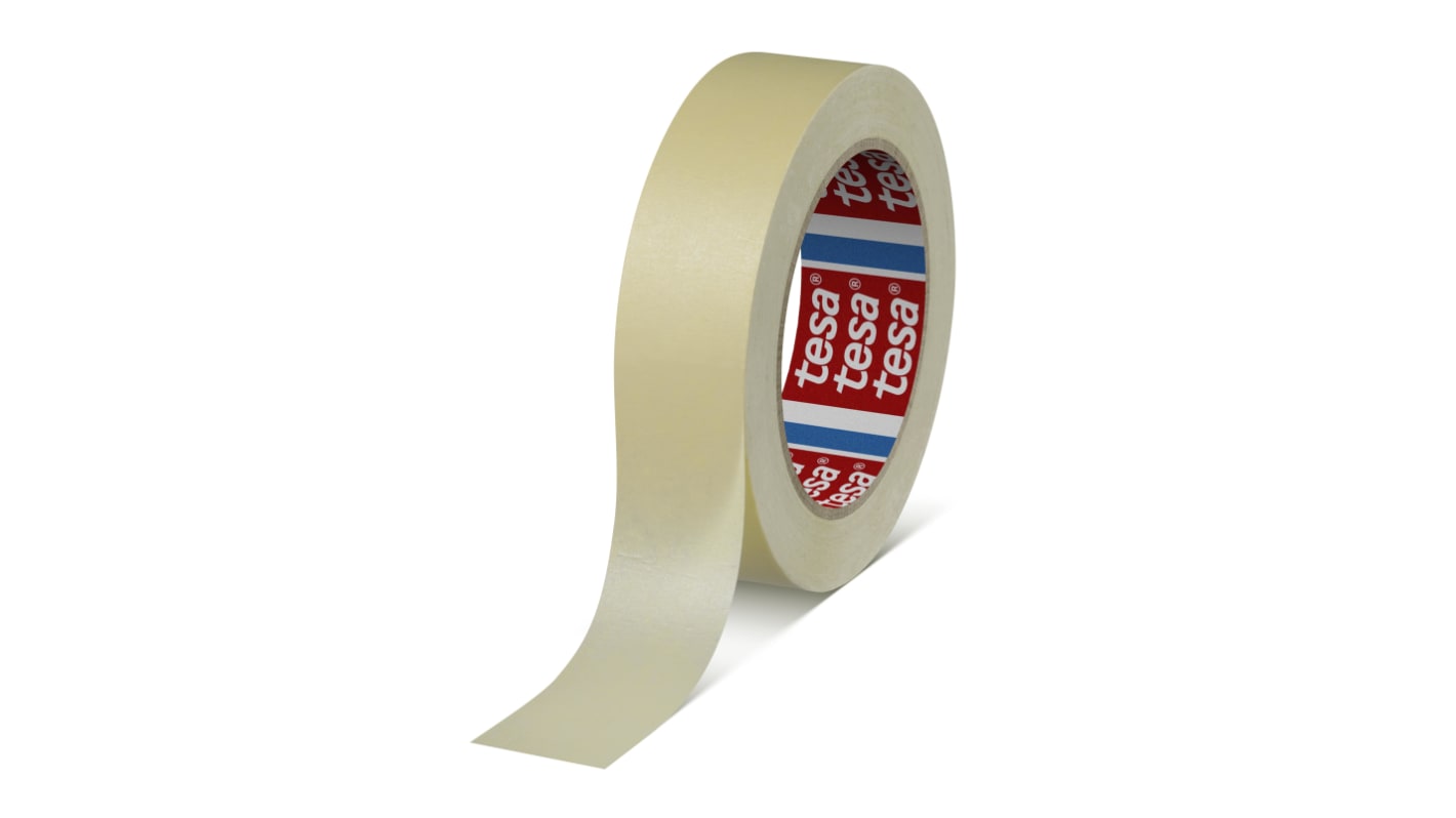 Tesa 4329 Papier Abdeckband Gelb, Stärke 0.13mm Naturgummi-Kleber 25mm x 50m