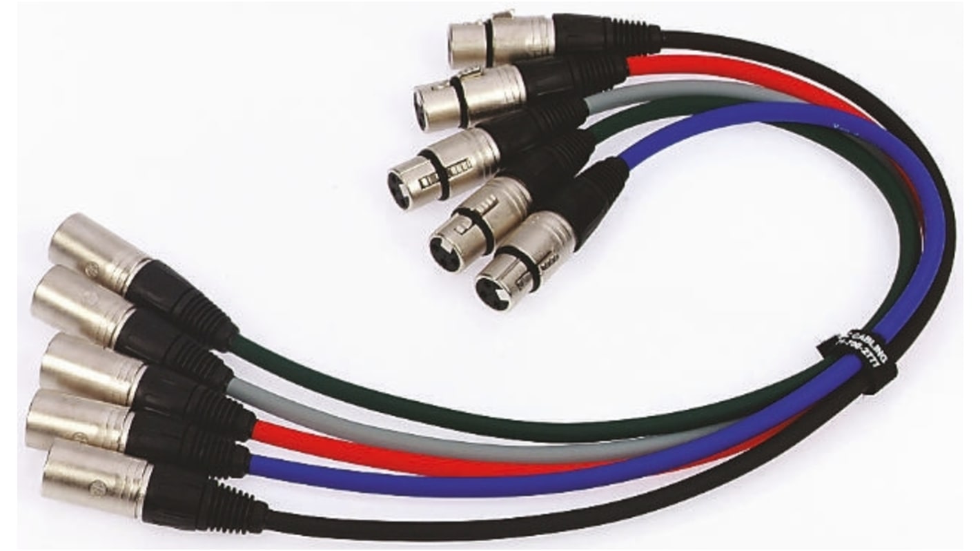 Van Damme Male 3 Pin XLR to Female 3 Pin XLR  Cable, 2.5m