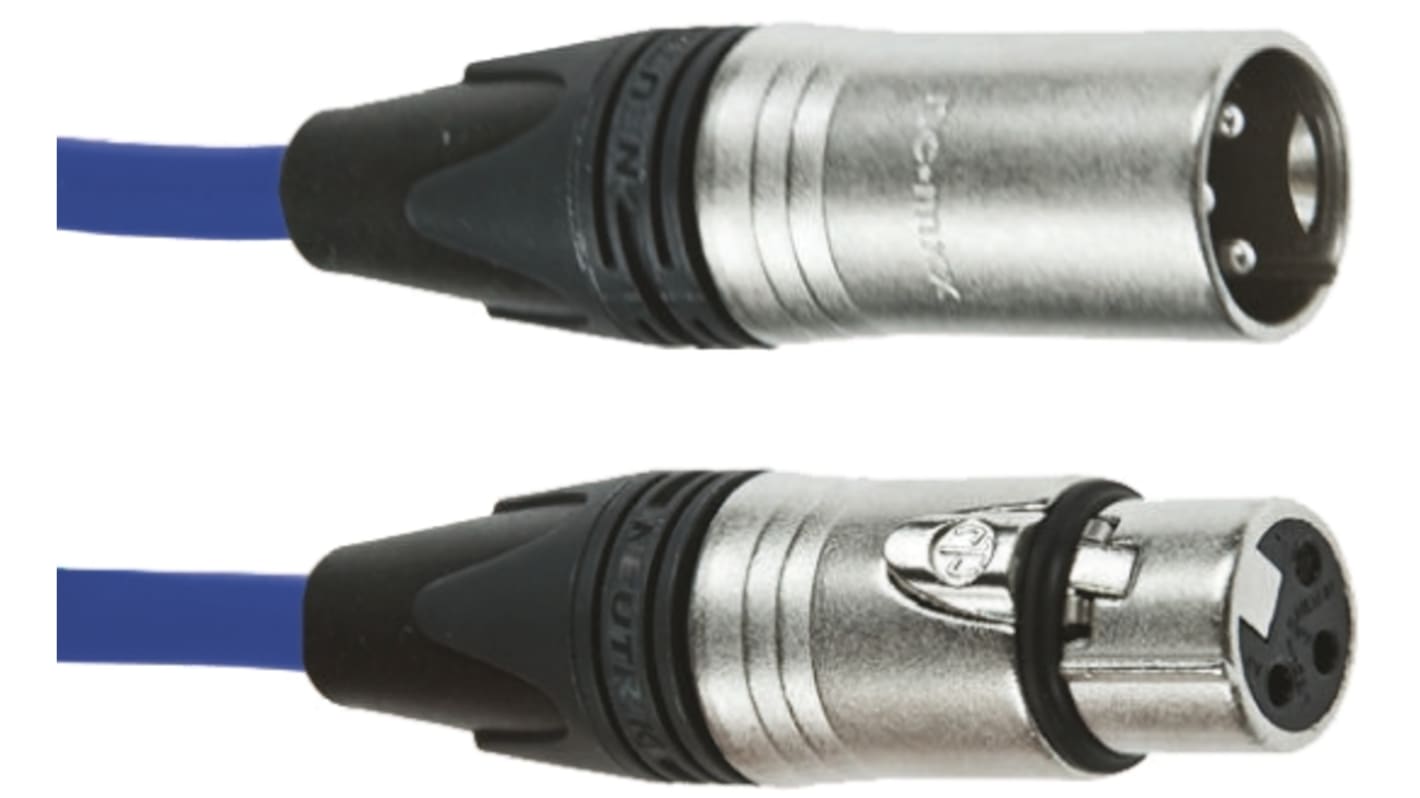 XLR-kábel, 3 érintkezős XLR 3 érintkezős XLR, 5m, Kék