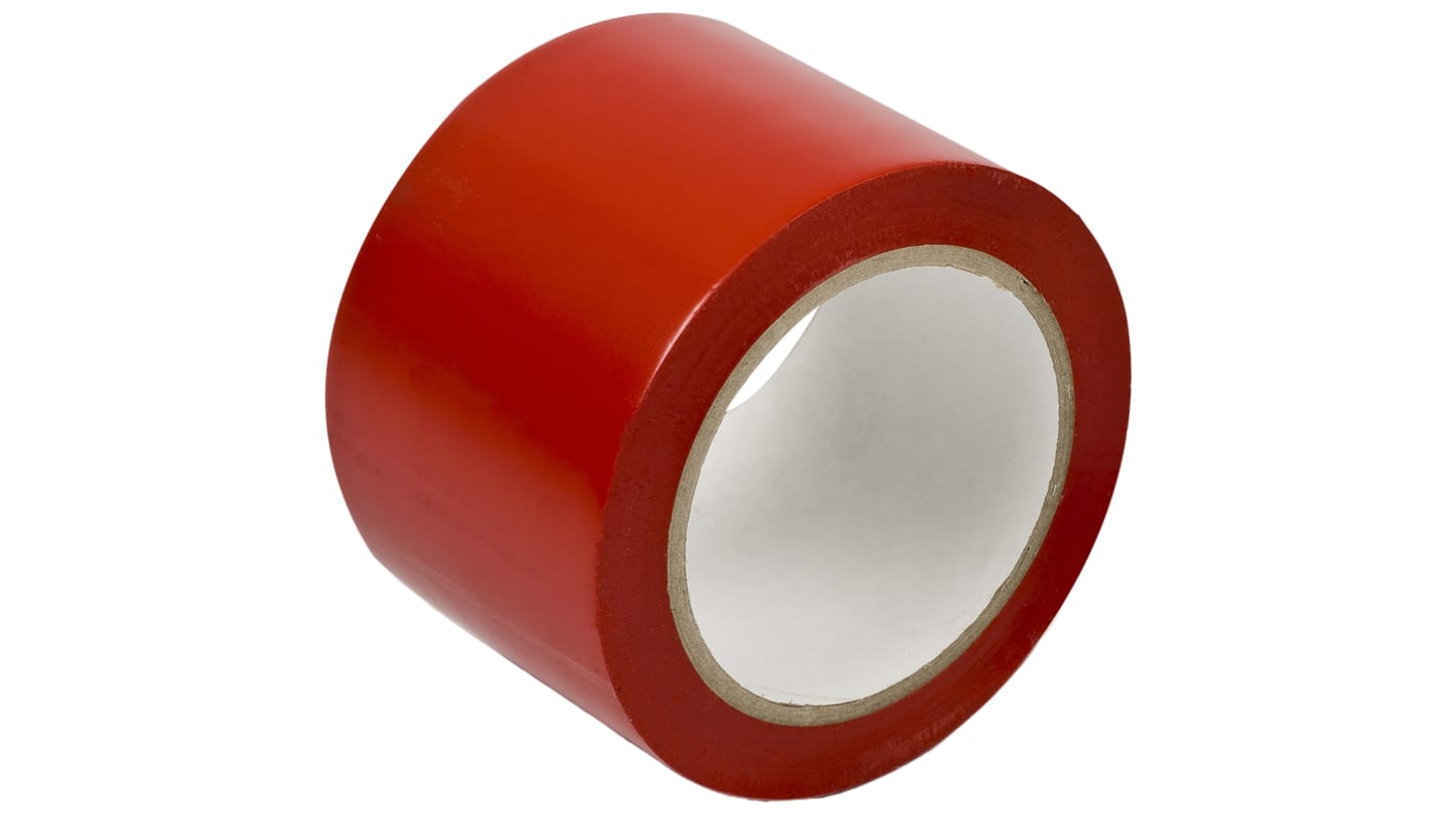 Cinta para marcaje de carriles Brady, Vinilo, Rojo, 75mm x 33m