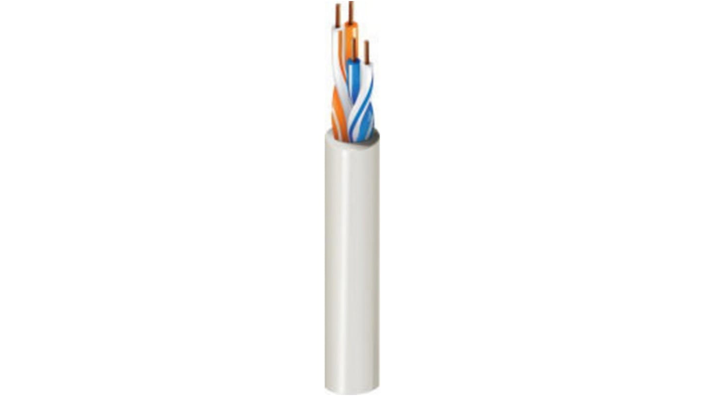 Câble multiconducteur Belden 300 V, 2 x 0,33 mm², 22 AWG, gaine Faible émission de fumées, zéro halogène (LSZH) Blanc,