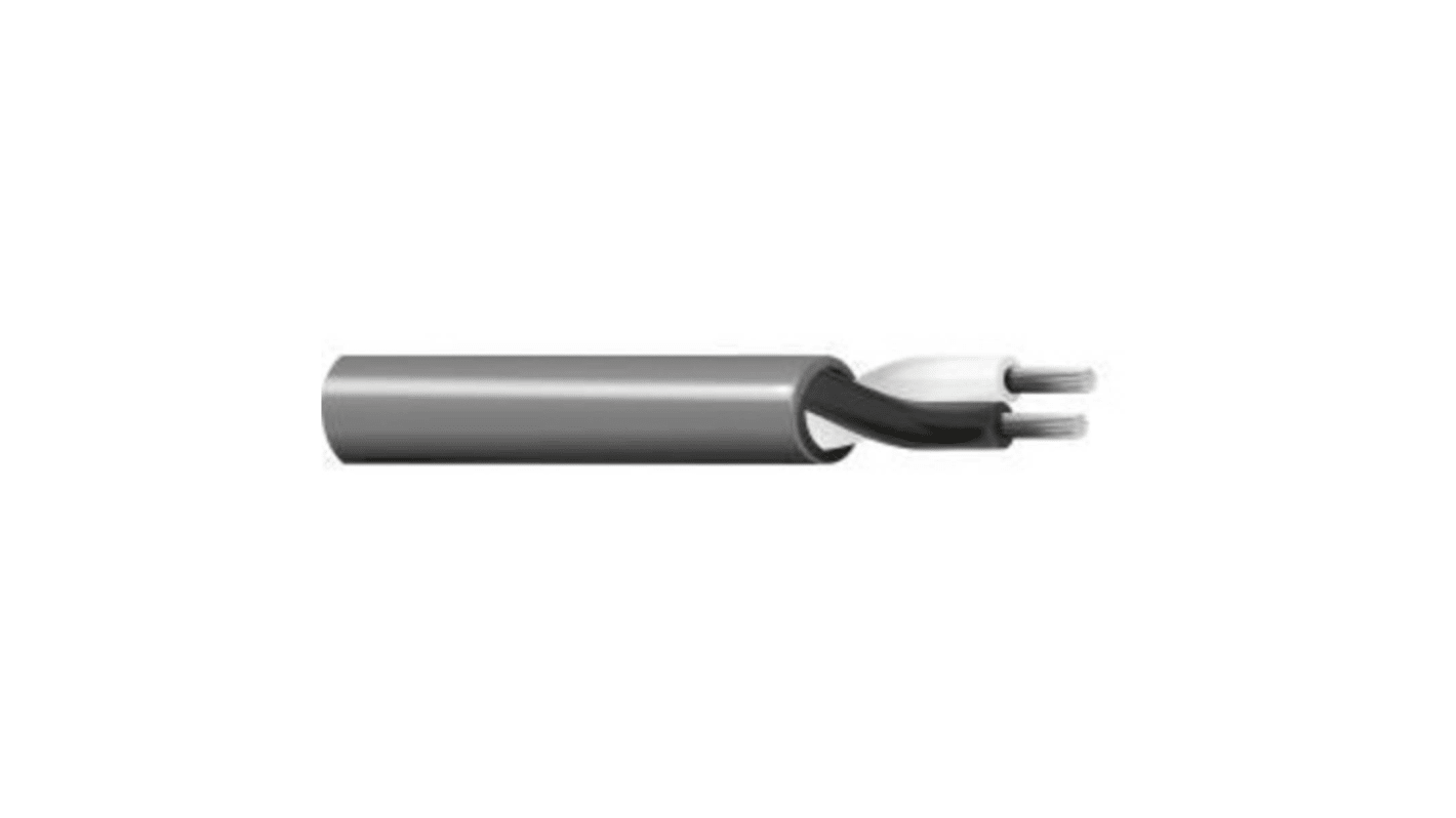 Cable de datos Belden 8471NH de 2 conductores, 1 par, 1,33 mm², 16 AWG, long. 304m, Ø ext. 7.15mm, funda de LSZH Cromo