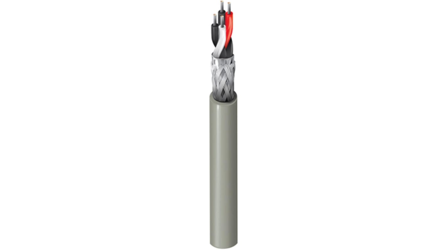 Cable de datos apantallado RS-485 Belden 9841NH de 2 conductores, 1 par, 0,2 mm², 24 AWG, long. 305m, Ø ext. 5.9mm,