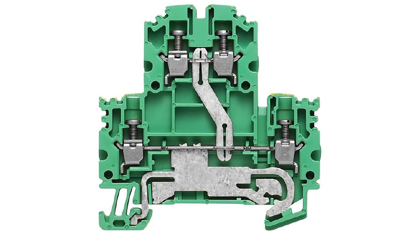 Weidmuller WDK Series Green/Yellow PE Terminal, 2.5mm², Double-Level, Screw Termination, ATEX, IECEx