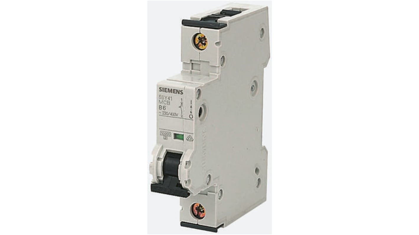 Siemens Sentron 5SY4 MCB, 1P, 32A Curve B, 400V AC, 10 kA Breaking Capacity