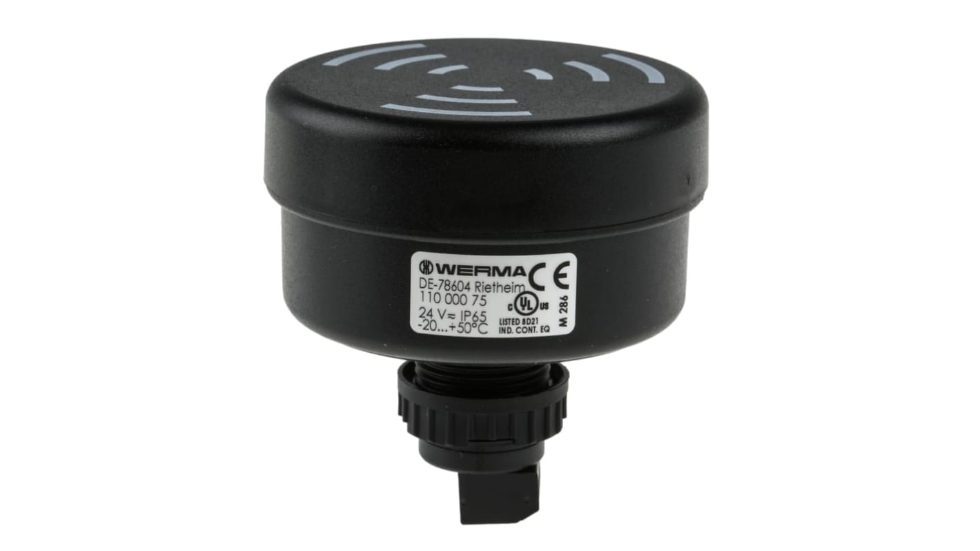 Werma Wall Mount Buzzer, 24 V, 100dB at 1 m, IP65, AC, DC, 8-Tone