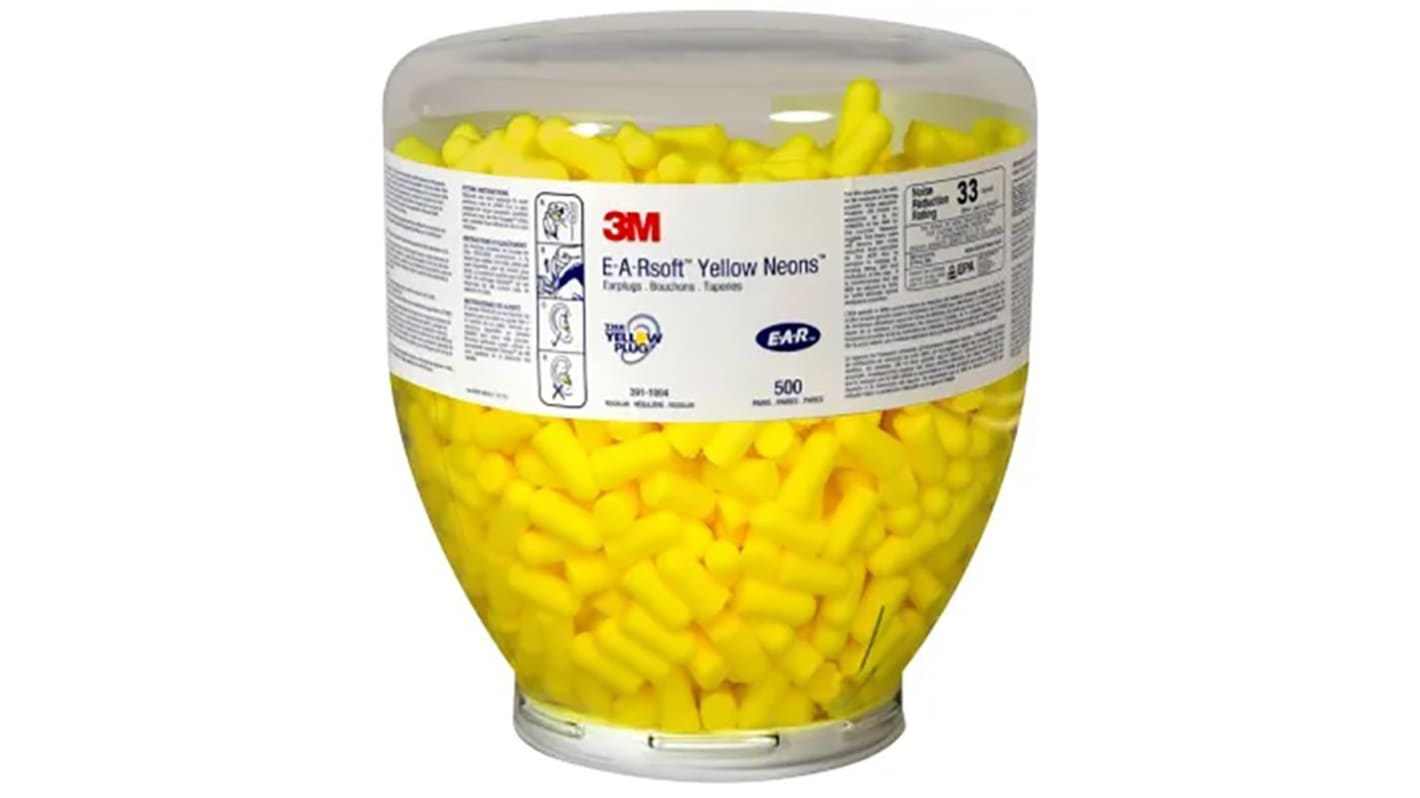 3M ES01001S E-A-R SOFT Gehörschutzstöpsel, Yellow/Neon (5-er Pack