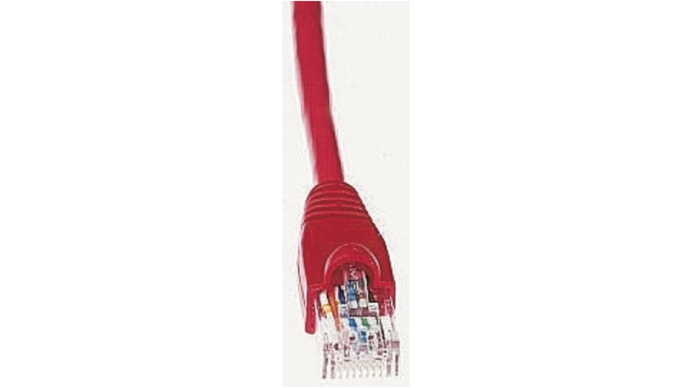 Brand-Rex Cat5e Straight Male RJ45 to Straight Male RJ45 Ethernet Cable, U/UTP, Red LSZH Sheath, 2m