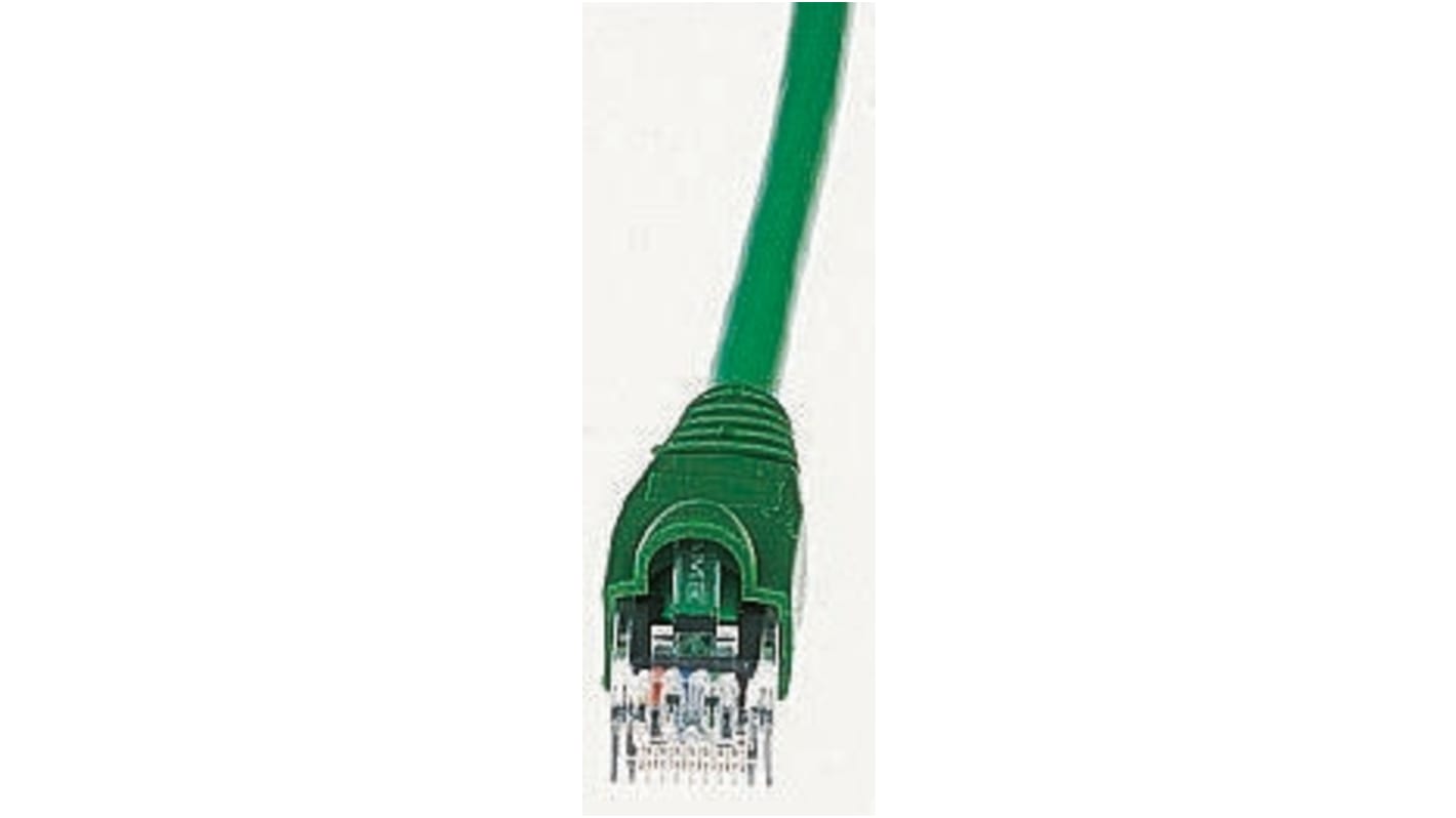 Brand-Rex Cat5e Straight Male RJ45 to Straight Male RJ45 Ethernet Cable, U/UTP, Green LSZH Sheath, 1m