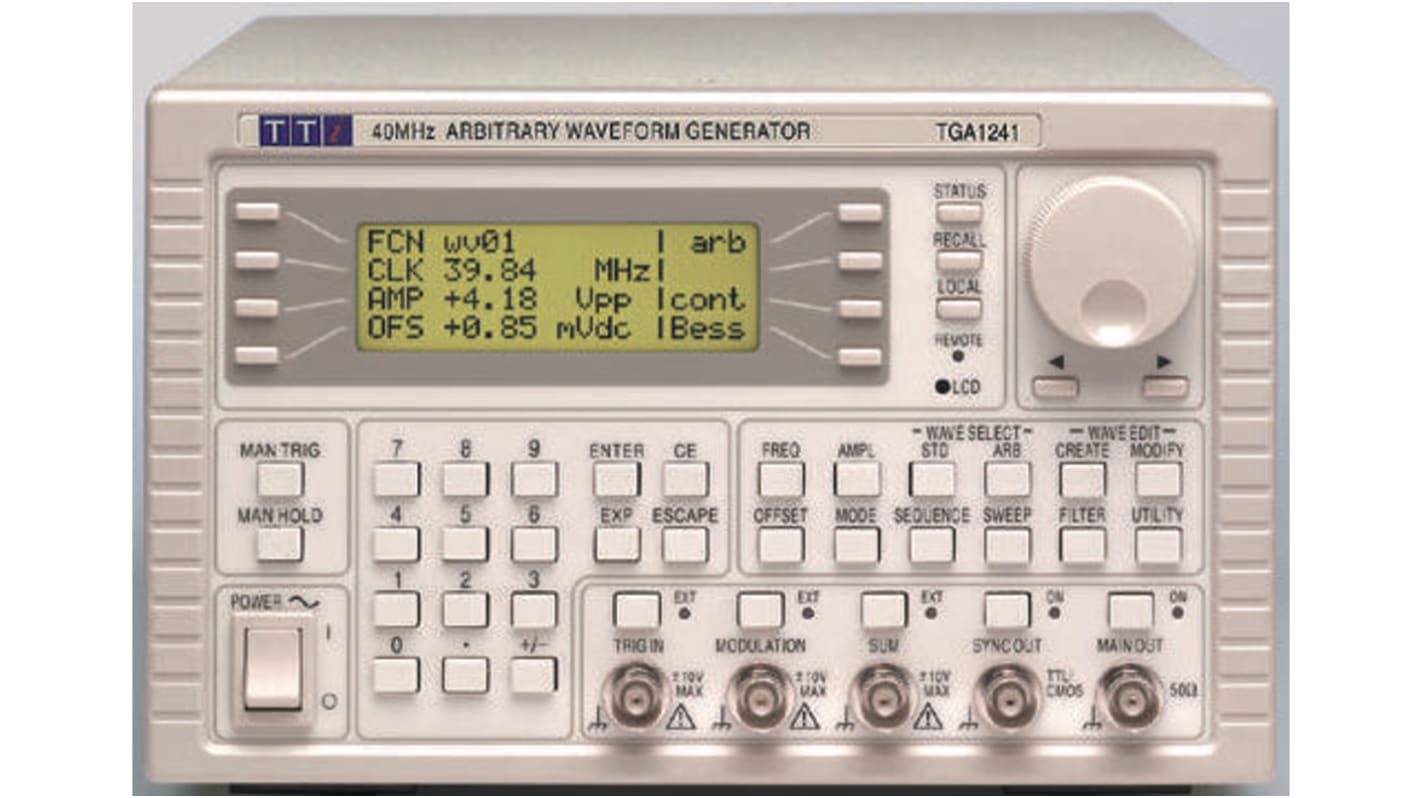 Aim-TTi TGA1241 Arbitrary Waveform Generator, 16MHz Max, 0.1 mHz Min - RS Calibrated