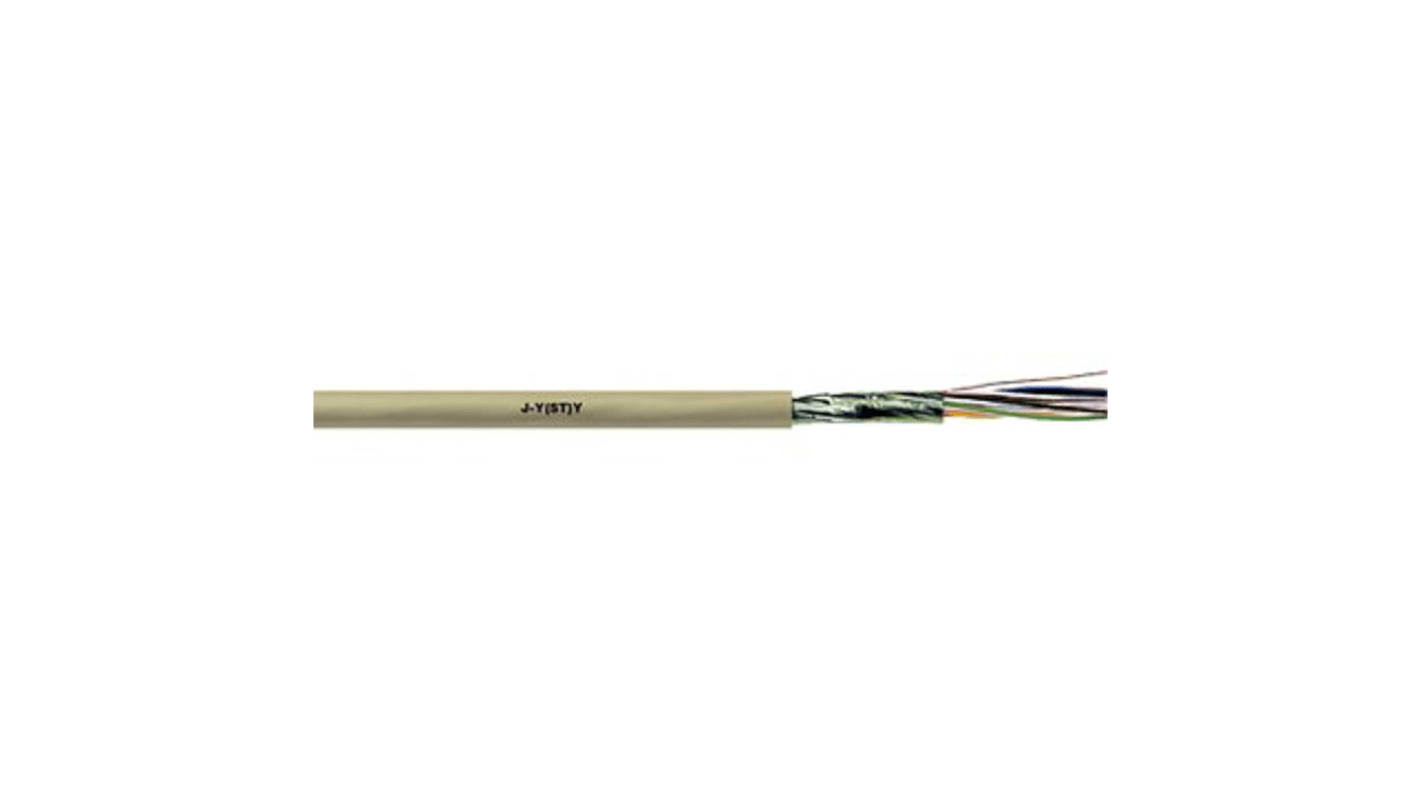 Cable telefónico Lapp, 2 pares, BT JY (ST) Y, Hoja de Plástico Alumínico Laminado, 23 AWG AWG, Gris, 300 V, 0,28 mm²