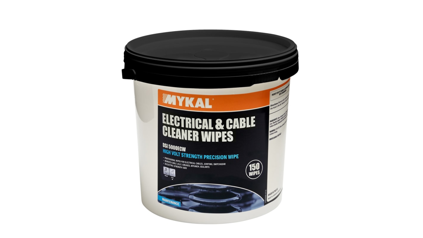 67159 Mykal Industries DSI 5000 Wet Cable Wipes, Tub of 150 RS