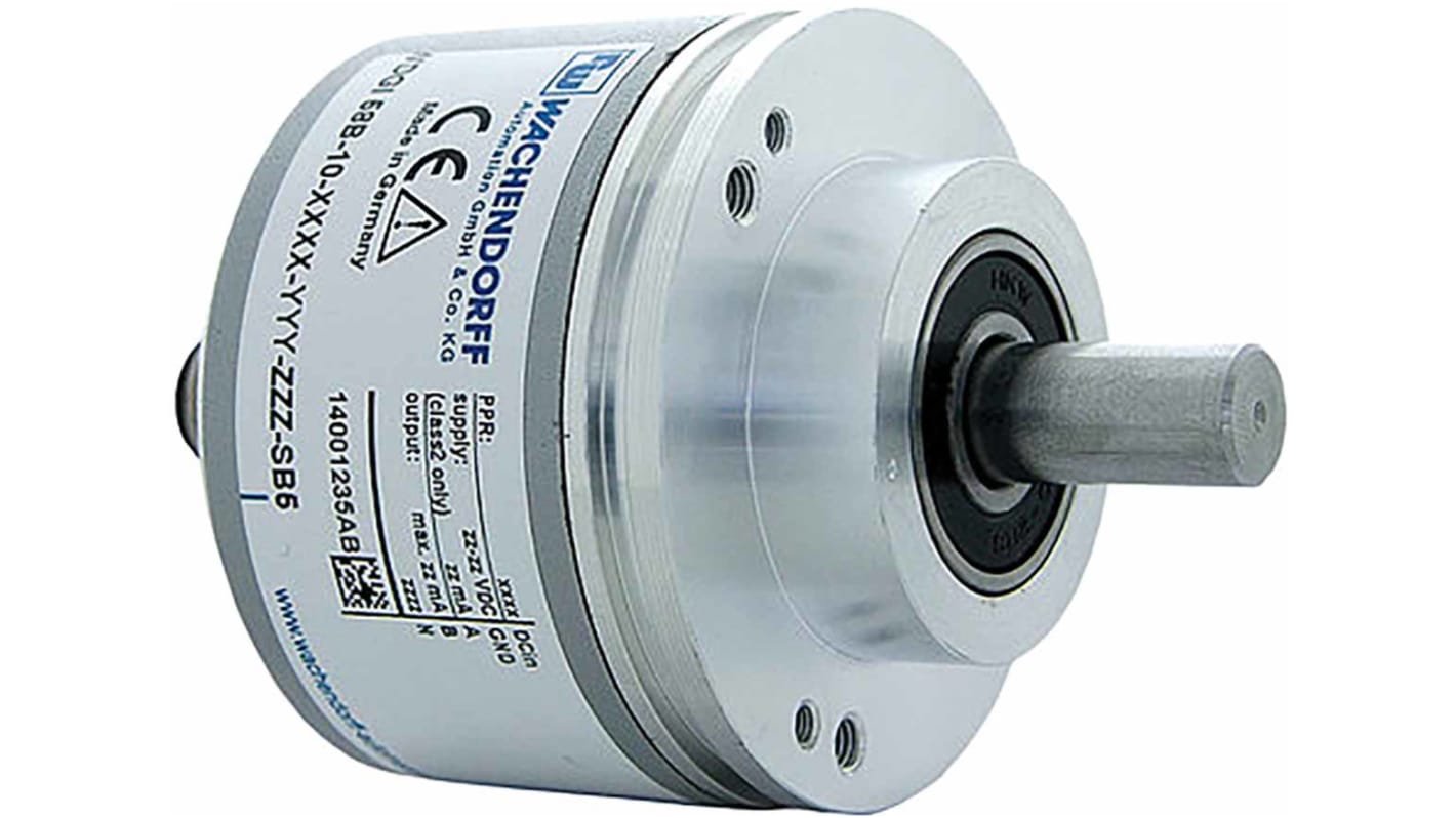 Encoder incremental Wachendorff, 360 impulsos/rev, 8000rpm máx., salida RS422, TTL invertido, 4,75 → 5,5 Vdc, IP65, IP67