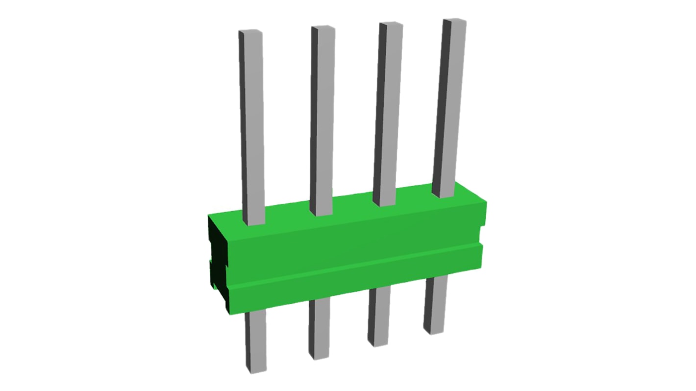 TE Connectivity AMPMODU MOD II Stiftleiste Gerade, 4-polig / 1-reihig, Raster 2.54mm, Lötanschluss-Anschluss, 3.0A,