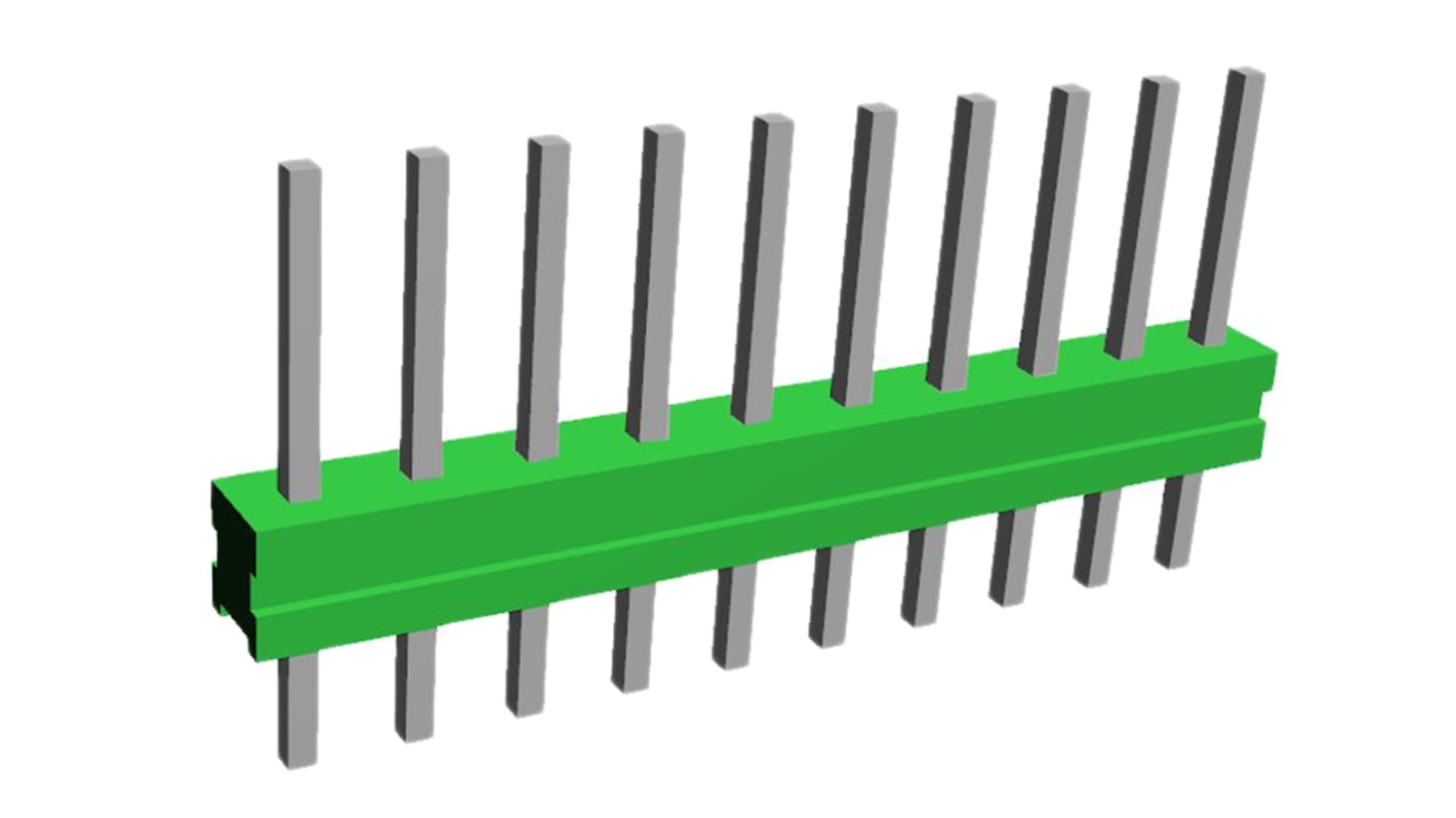 Connettore maschio TE Connectivity, 10 vie, 1 fila, passo 2.54mm