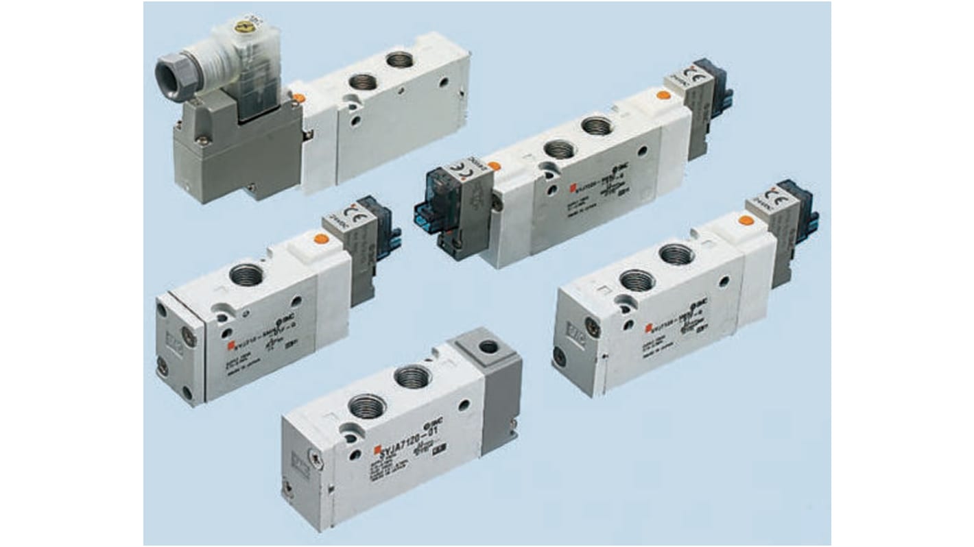 SMC 5/2 Pneumatic Solenoid Valve - Solenoid/Solenoid G 1/8 SYJ7000 Series 230V ac