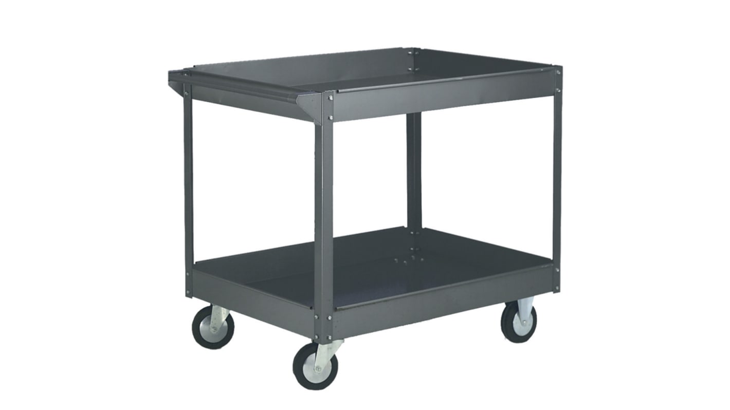 RS PRO 2 Shelf Metal Trolley, 1015 x 635mm, 250kg Load