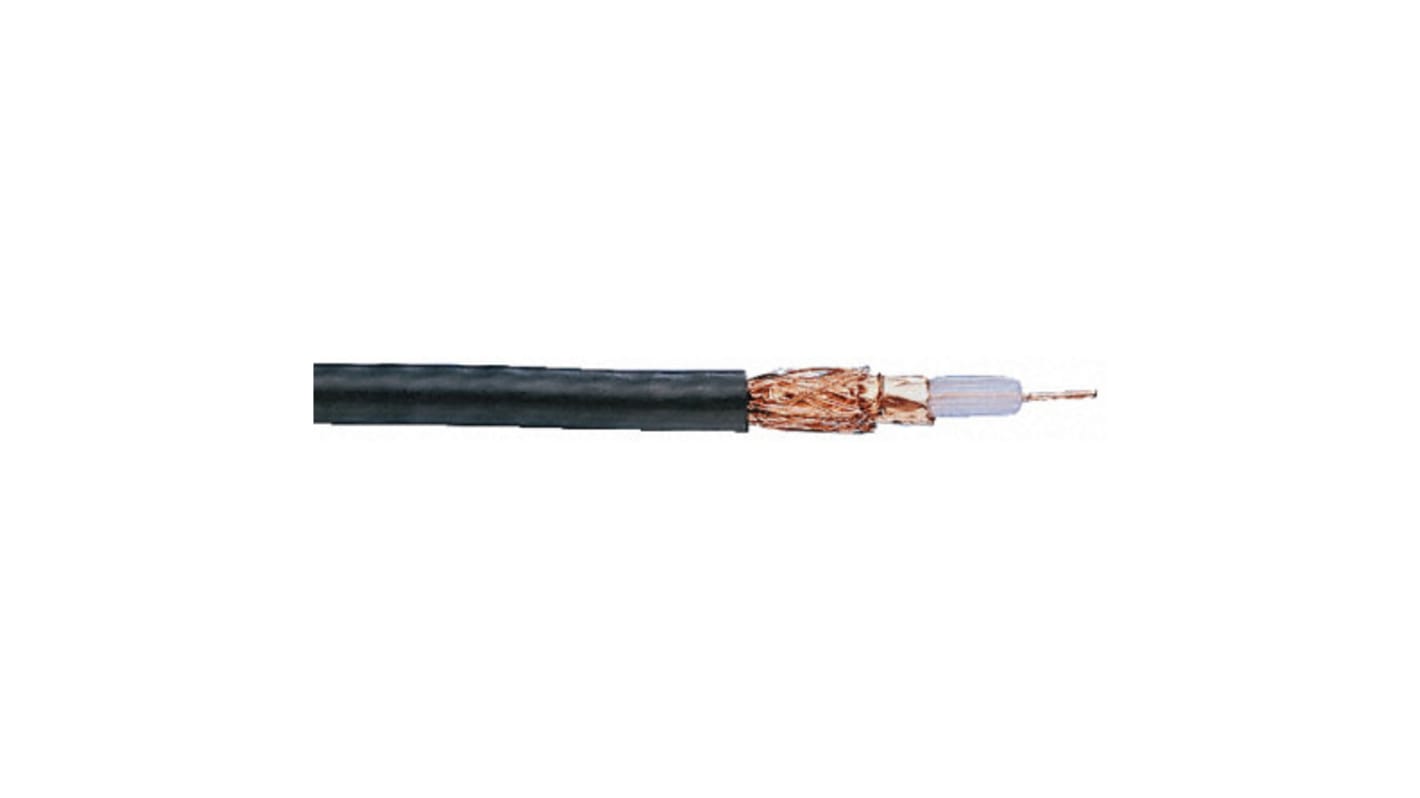 Cable coaxial SDI RG6/U Belden, 75 Ω, long. 500m, funda de , funda de PVC Negro