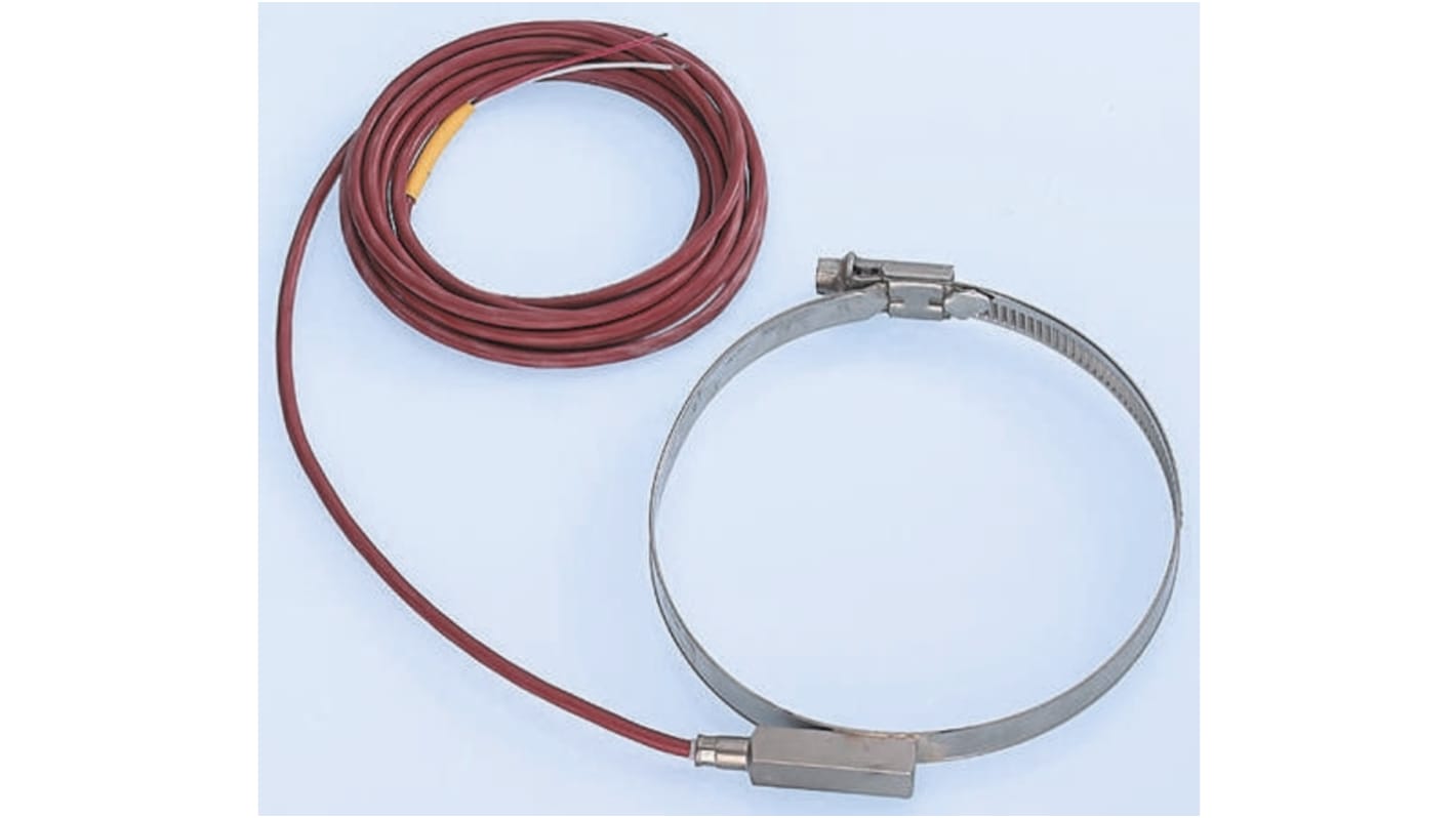 Sensor RTD PT100 Electrotherm de 2 hilos, sonda: Ø 90 → 110mm, cable de 2.5m, temp. 0°C → +200°C
