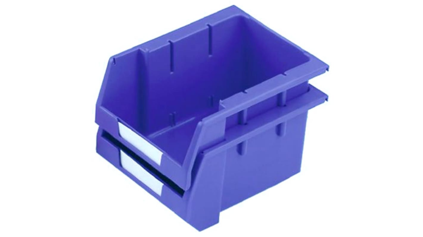 Bac de rangement RS PRO Bleu en PP, 130mm x 179mm x 250mm