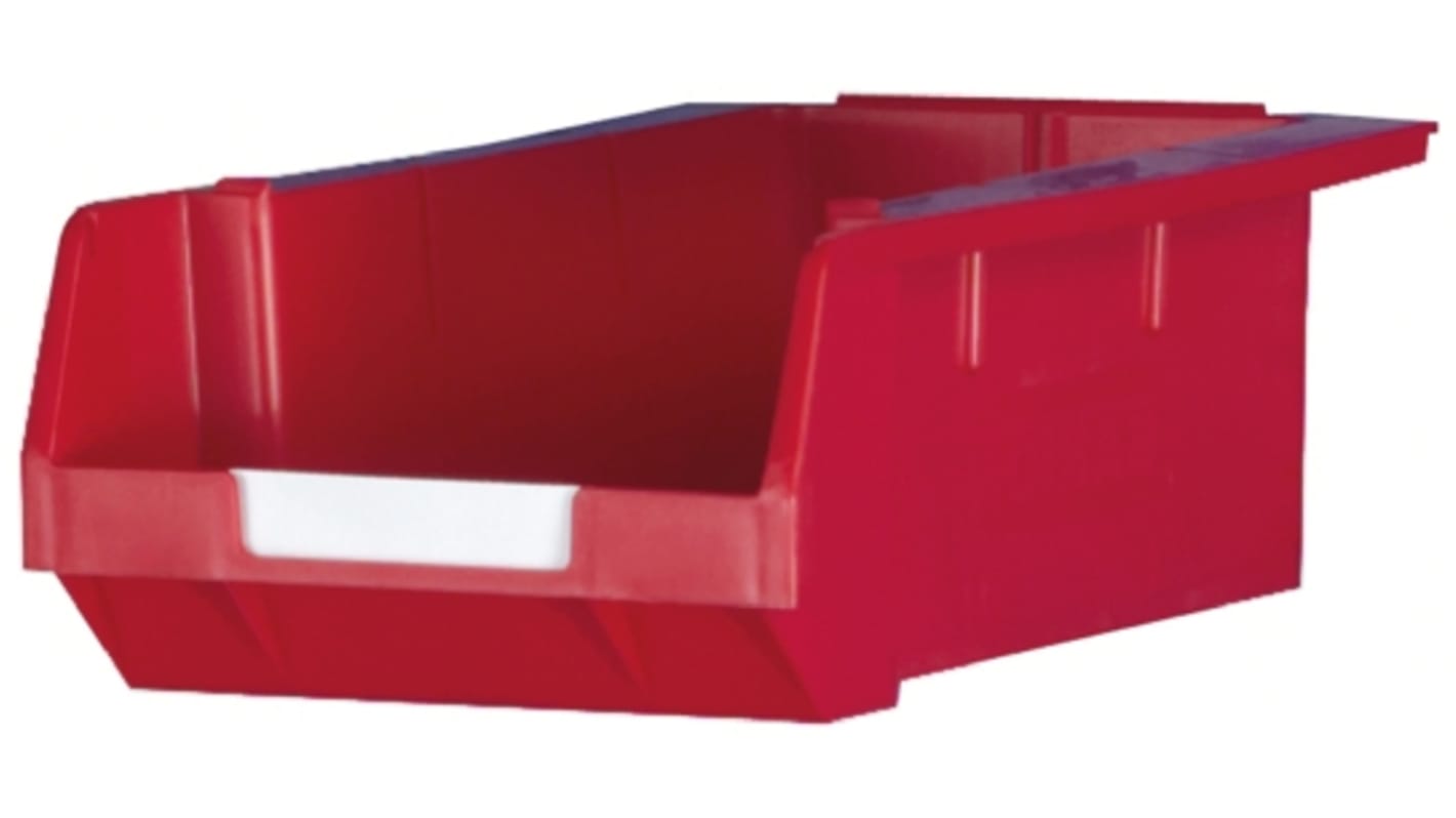 Bac de rangement RS PRO Rouge en PP, 130mm x 239mm x 349mm