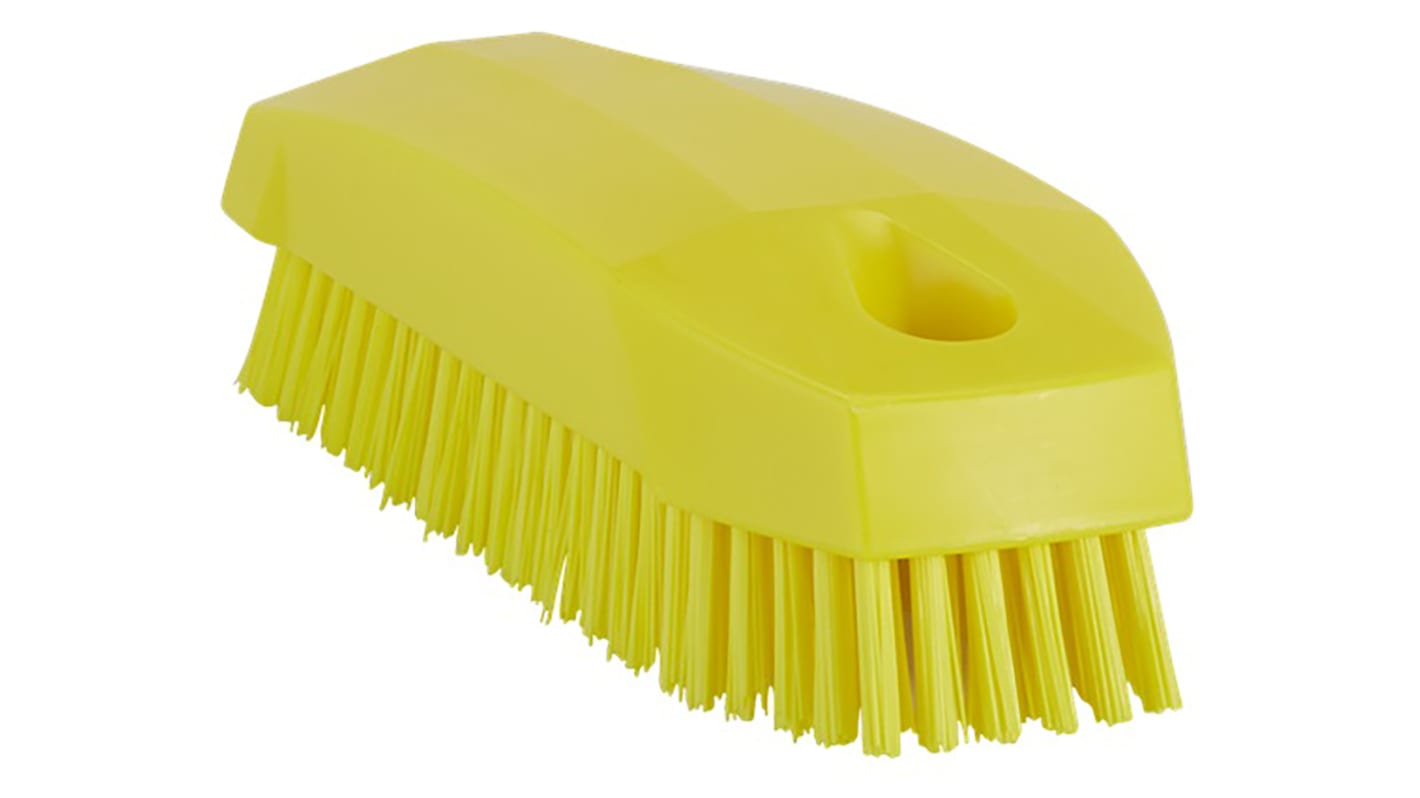 Vikan Hard Bristle Yellow Scrubbing Brush, 17mm bristle length, PET bristle material