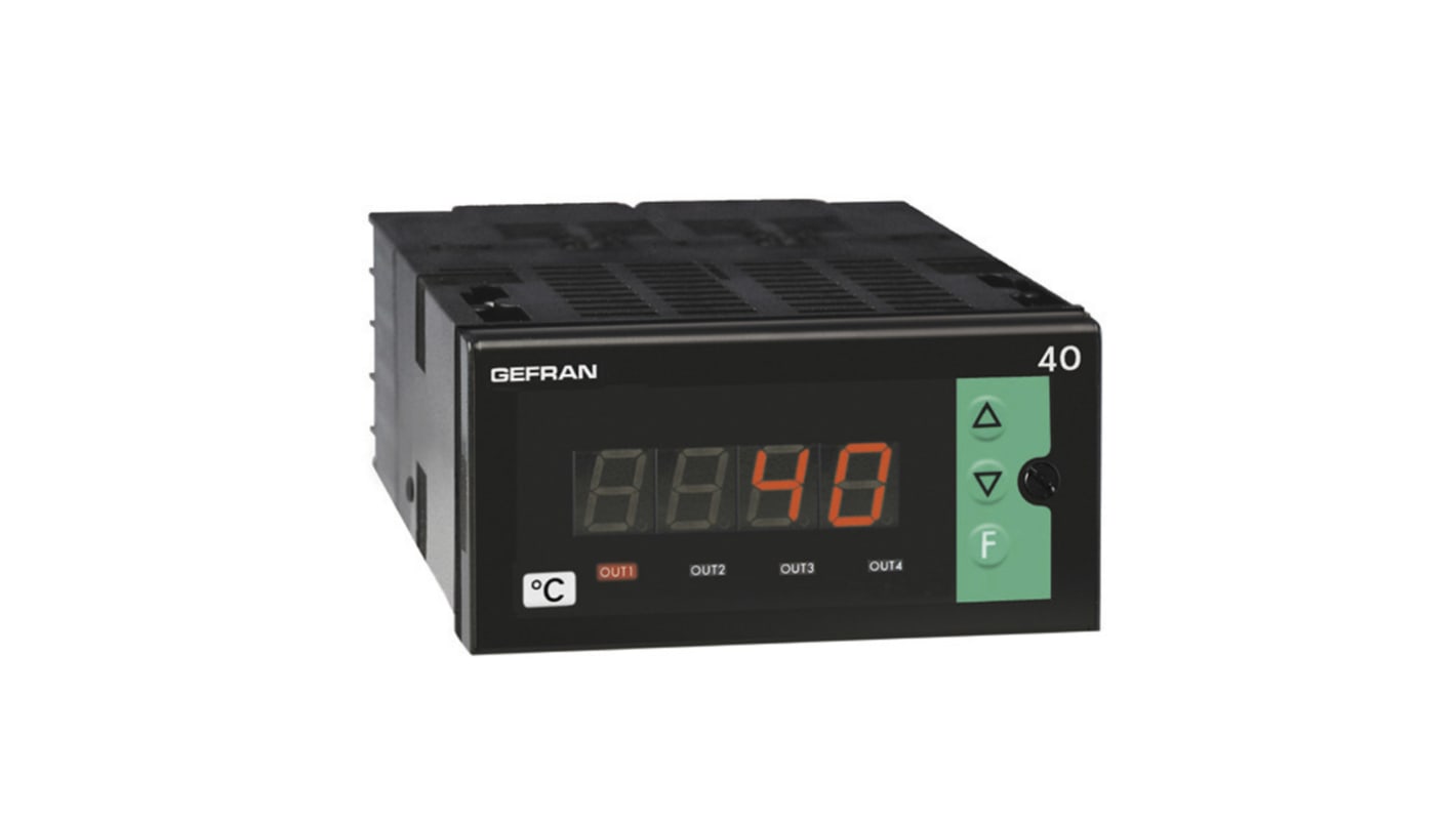 Indicador de temperatura Gefran serie 40T96, 108 x 48mm, 100 → 240 Vac Termopar de tipo K Relé
