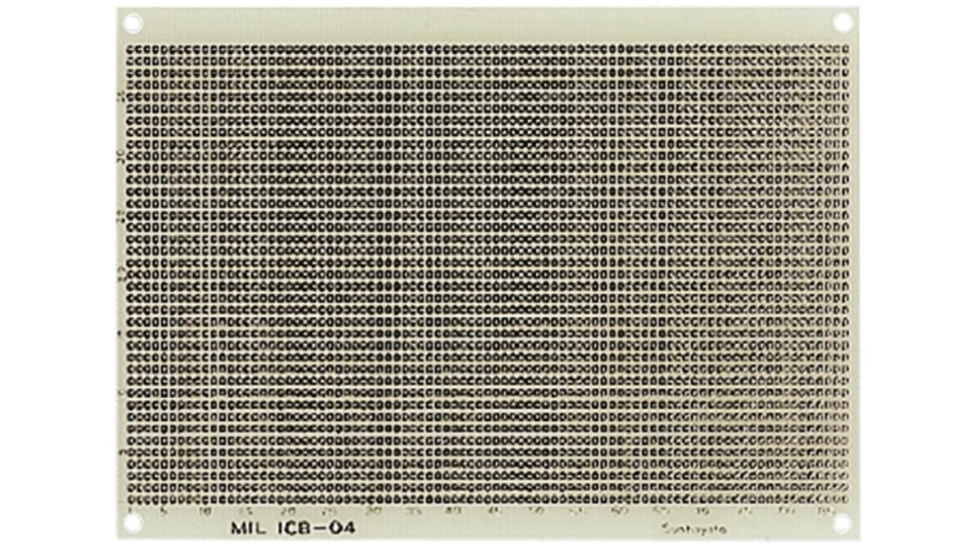 Sunhayato Single Sided Matrix Board FR4 0.6mm Holes, 1.778 x 2.54mm Pitch, 160 x 115 x 1.2mm