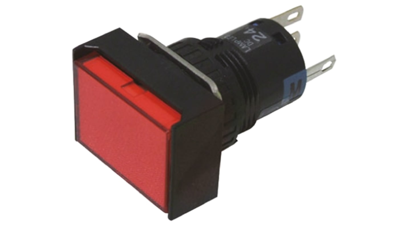 Idec Illuminated Push Button Switch, Momentary, Panel Mount, 16mm Cutout, SPDT, Red LED, 250V, IP65