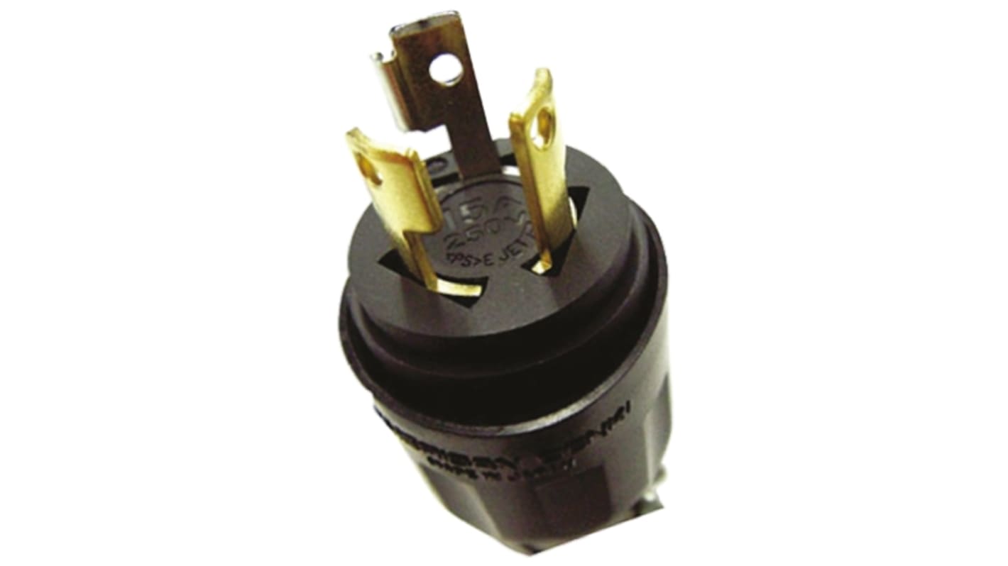 USA Mains Plug, 15A, Cable Mount, 250 V