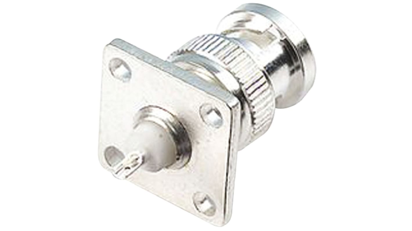 TE Connectivity Greenpar Series, Plug Flange Mount BNC Connector, 50Ω, Solder Termination, Straight Body