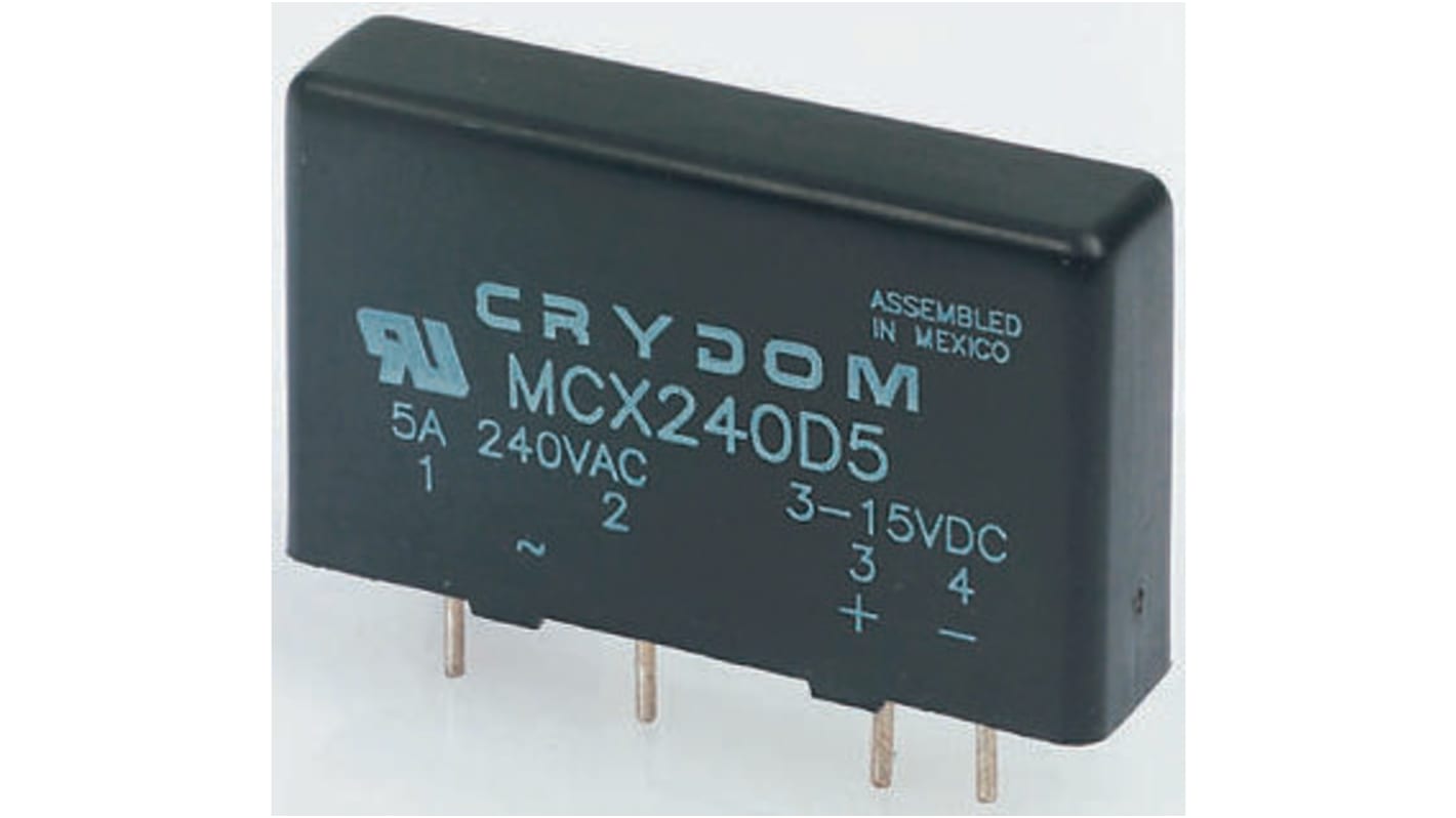 Sensata / Crydom ソリッドステートリレー 最大負荷電流:5 A 最大負荷電圧:530 V 基板実装, MCX380D5