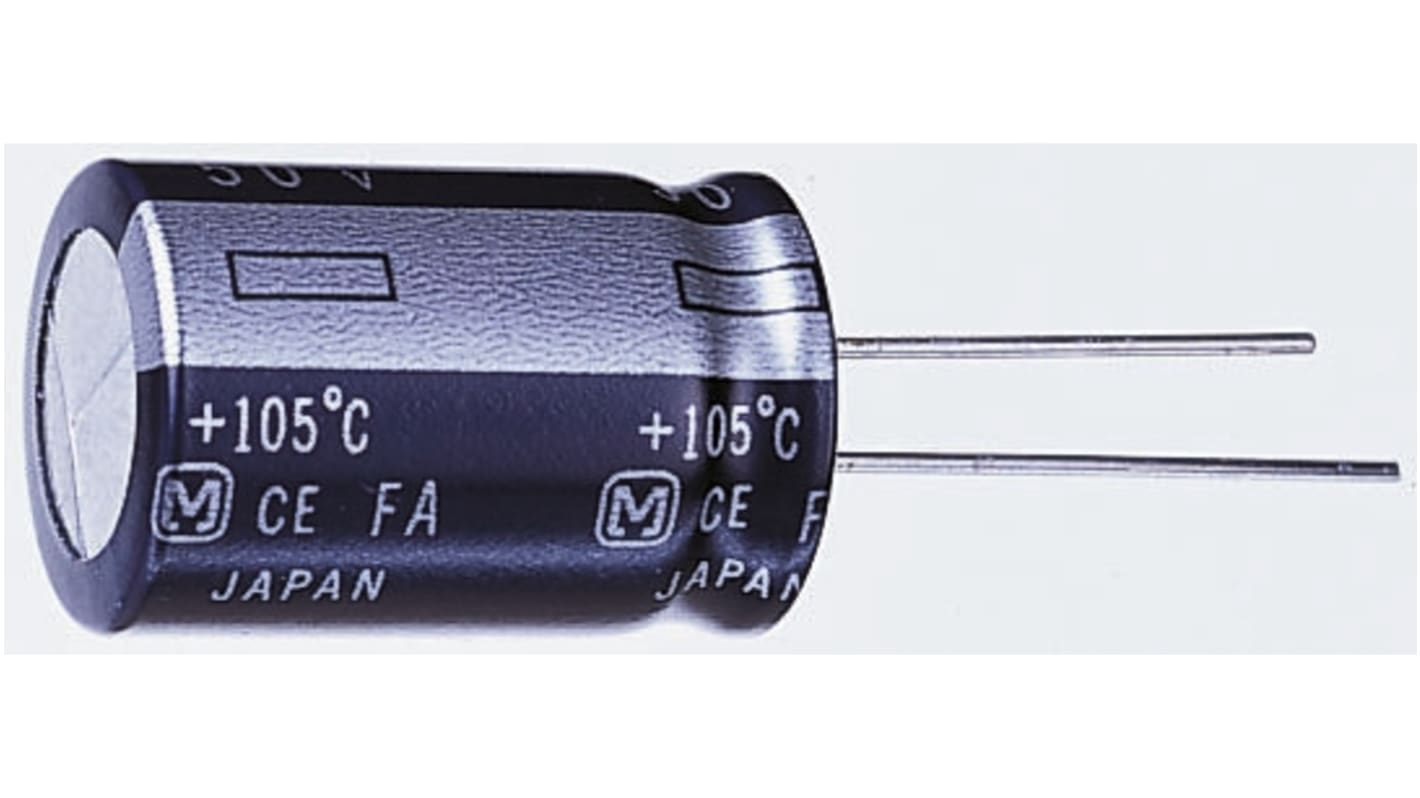 Panasonic 220μF Aluminium Electrolytic Capacitor 35V dc, Radial ...