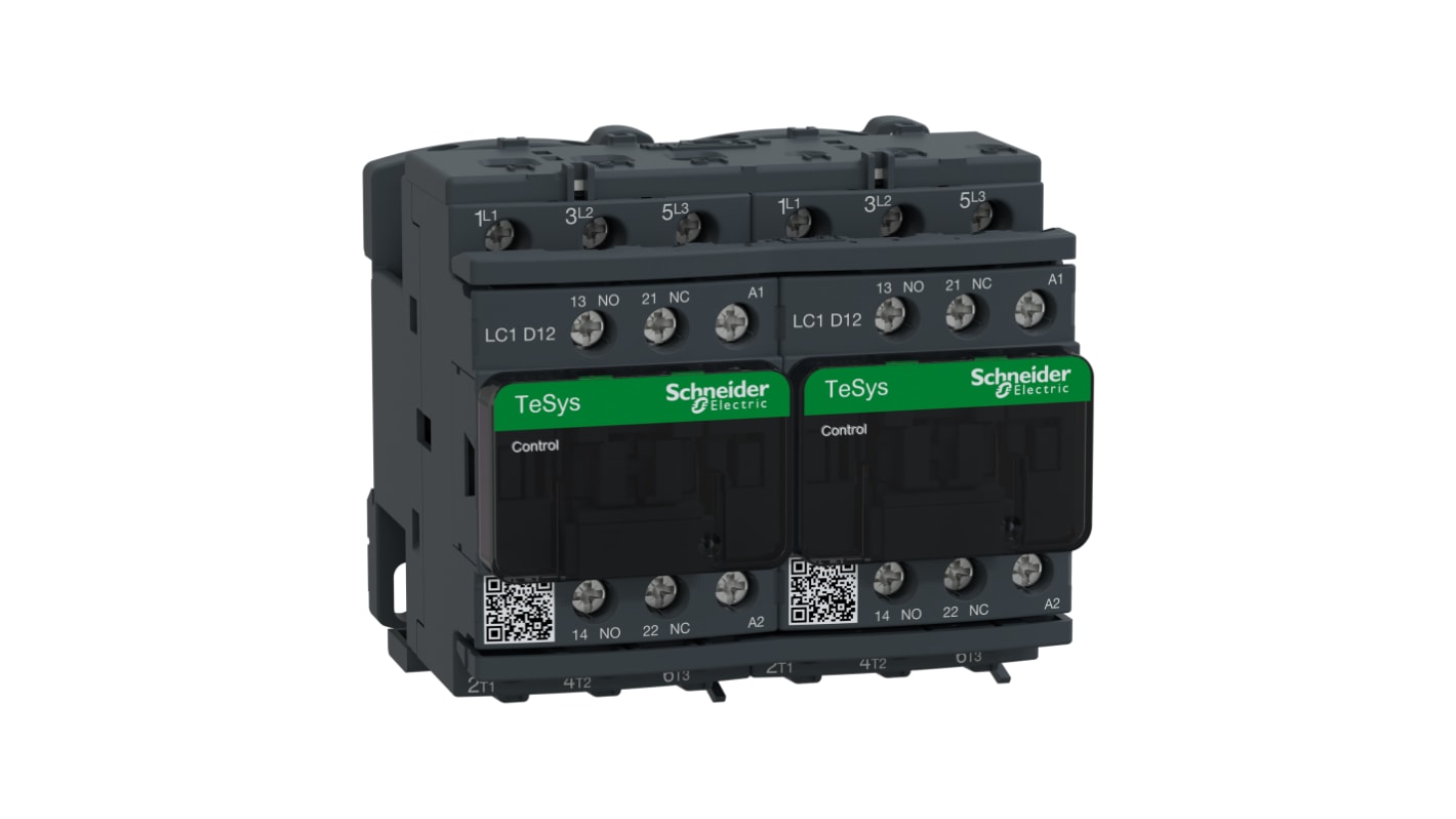 Schneider Electric LC2D Series Contactor, 110 V ac Coil, 3-Pole, 12 A, 5.5 kW, 3NO, 690 V ac